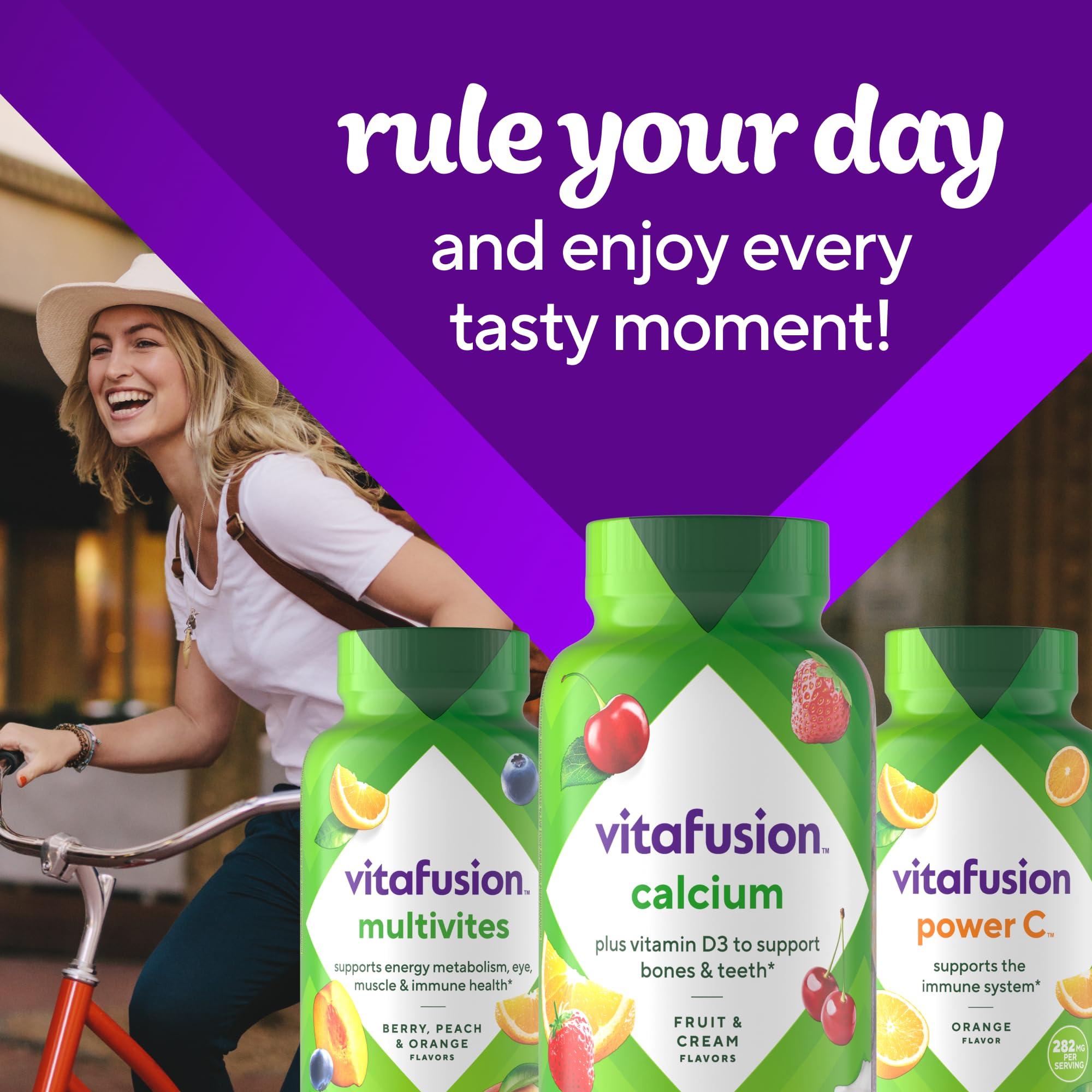 vitafusion Chewable Calcium Gummy Vitamins for Bone and Teeth Support, Fruit and Cream Flavored, America’s Number 1 Gummy Vitamin Brand, 50 Day Supply, 100 Count - Image 9