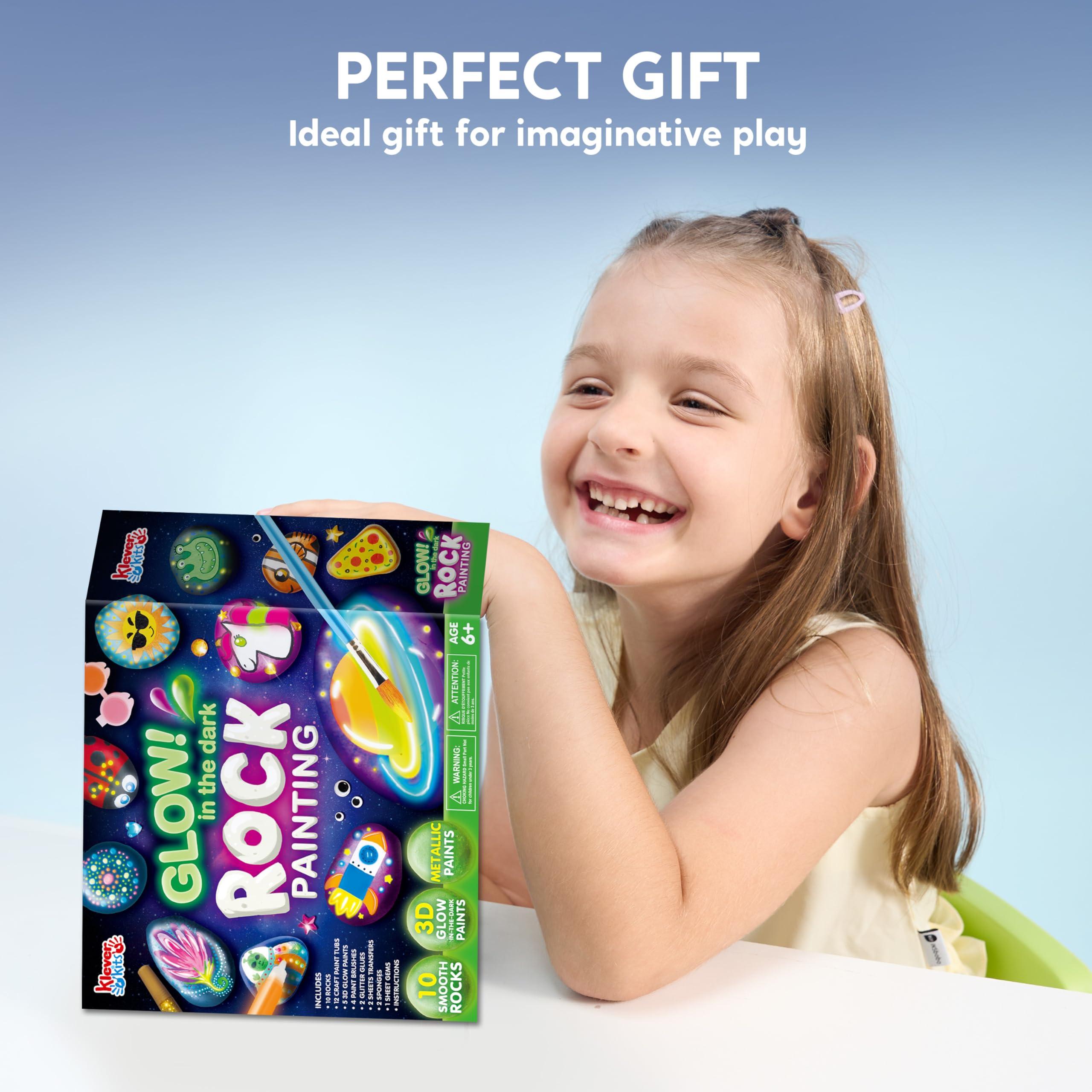 JOYIN Rock Painting Kit- Glow in The Dark Rock Kit, Arts and Crafts for Kids Ages 6-12, Art Supplies Toy, Kids Craft Paint Kits, Arts & Crafts for Boys Girls Birthday Party Gift Toy - Image 6