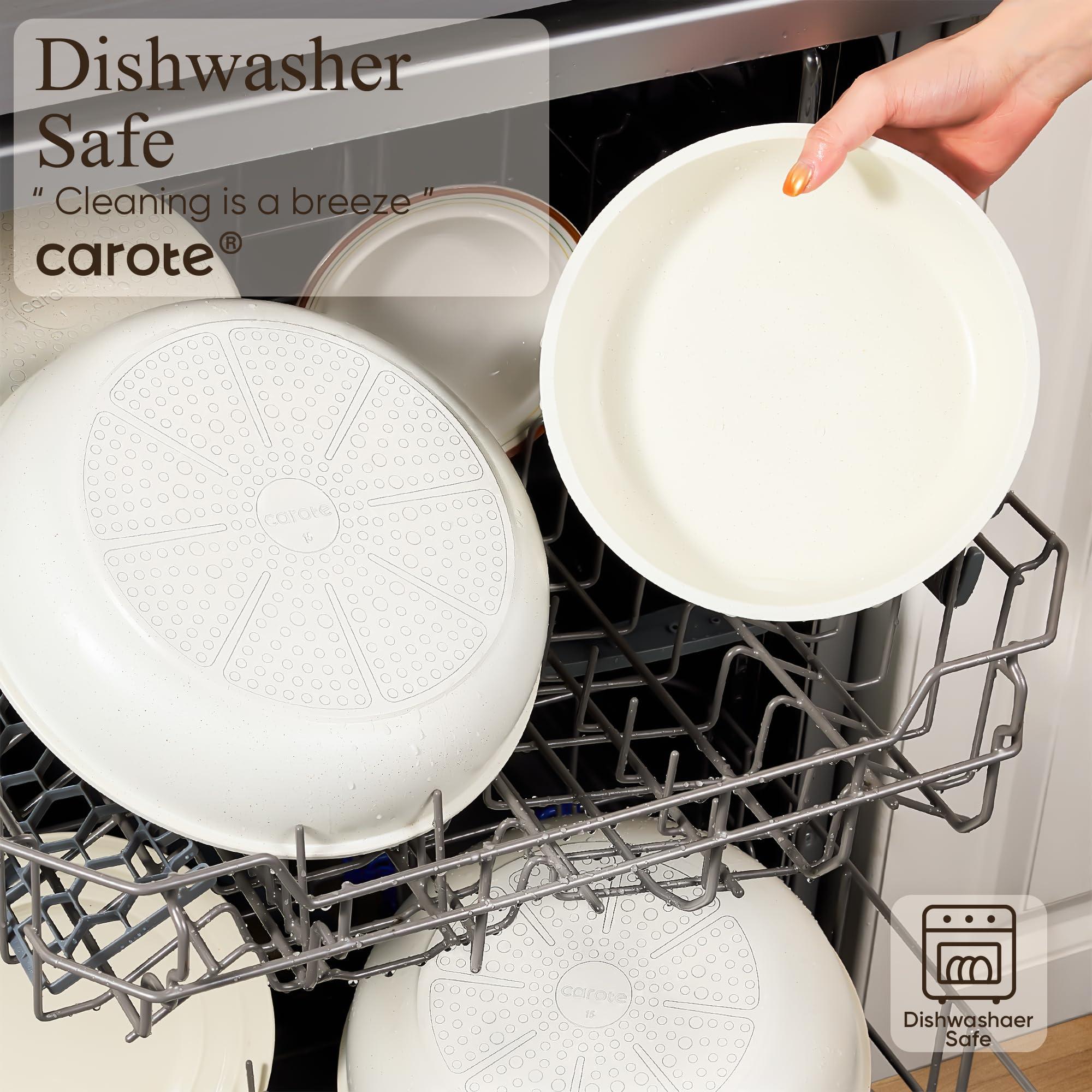CAROTE Pots and Pans Set Non Stick, 15pcs Cookware Sets, Dishwasher/Oven/Fridge Safe, Kitchen Set, Space Saving Pots Set, Nonstick Set with Versatile Detachable Handle, Induction RV Set - Image 5