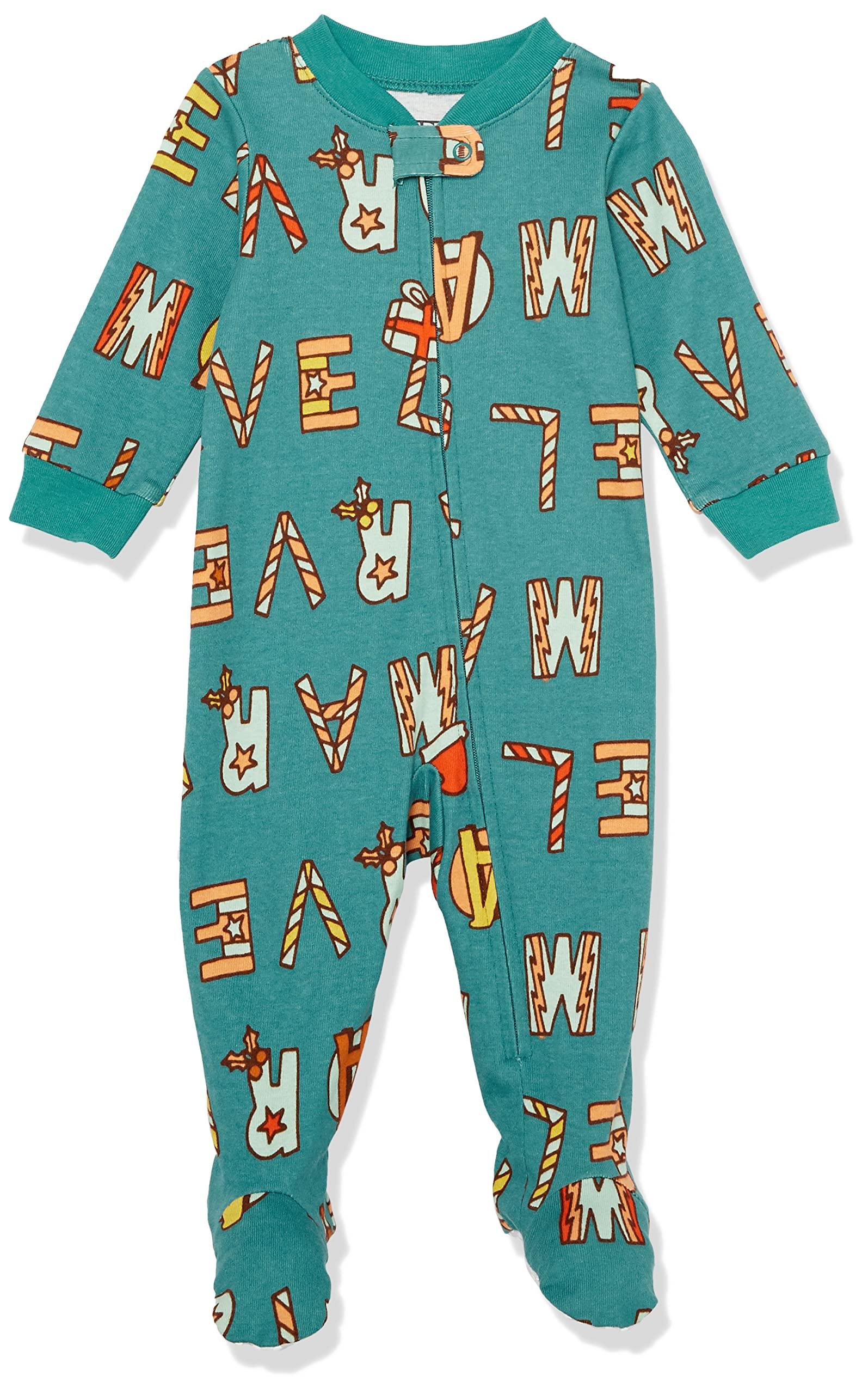 Amazon Essentials Disney | Marvel | Star Wars Unisex Babies' and Toddlers' Snug-Fit Cotton Footed Pajamas, Multipacks