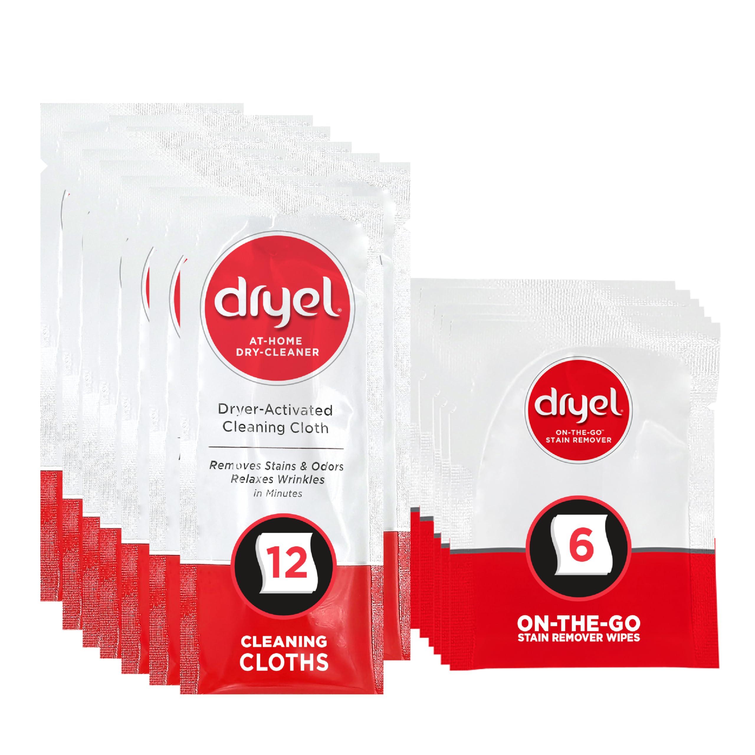 dryel At-Home Dry Cleaner Refill, New and Improved, Gentle Laundry Care for Special Fabrics and Dry-Clean-Only Clothes, 12 Loads with On-the-Go Stain Remover