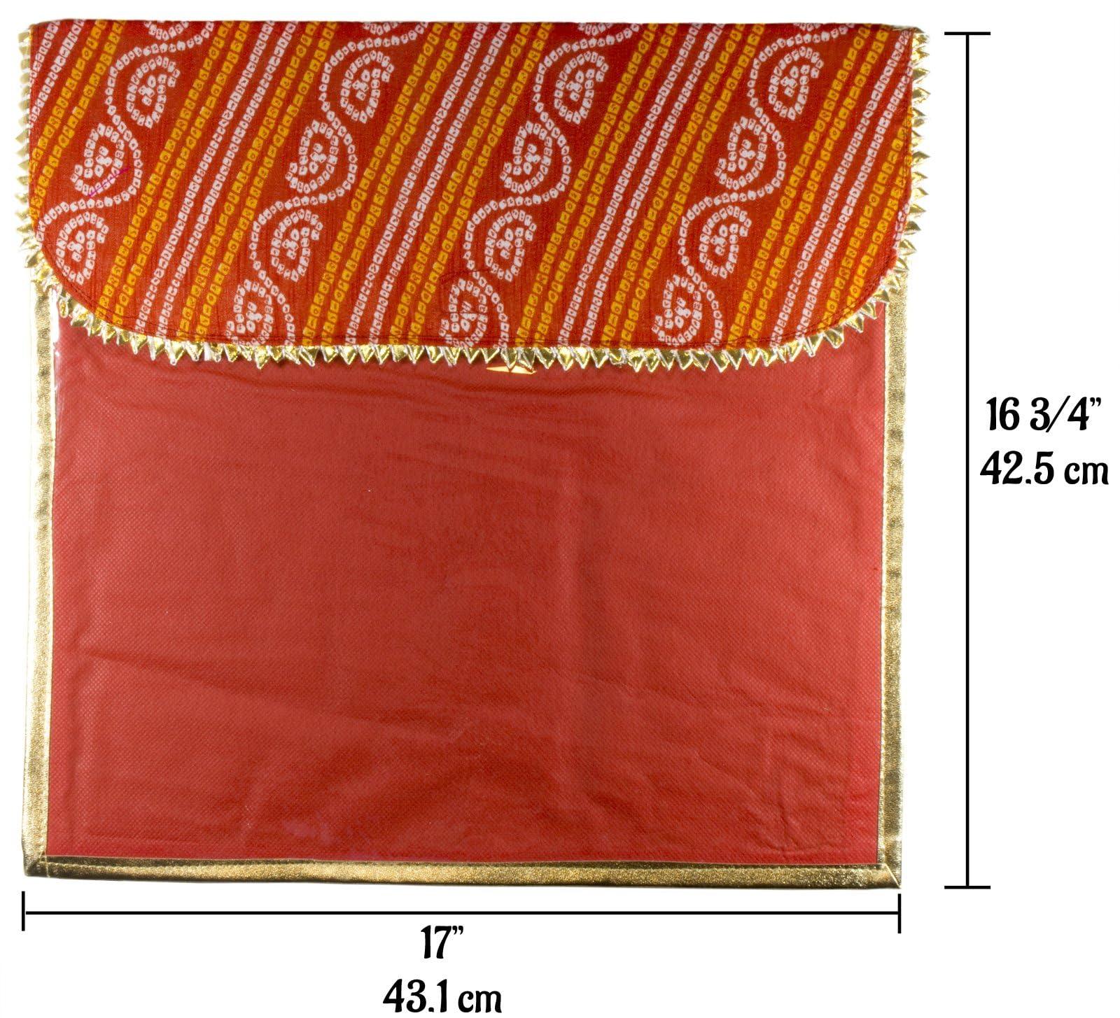 Desi Favors Saree Cover Fabric Bags, Indian Silk Saree Gifting/Storage Bag for Weddings, Reusable Cotton Saree Covers for Clothes Storage/Garment Bag, Travelling, Bulk - 16x17 Inch (Pack of 4) - Image 6