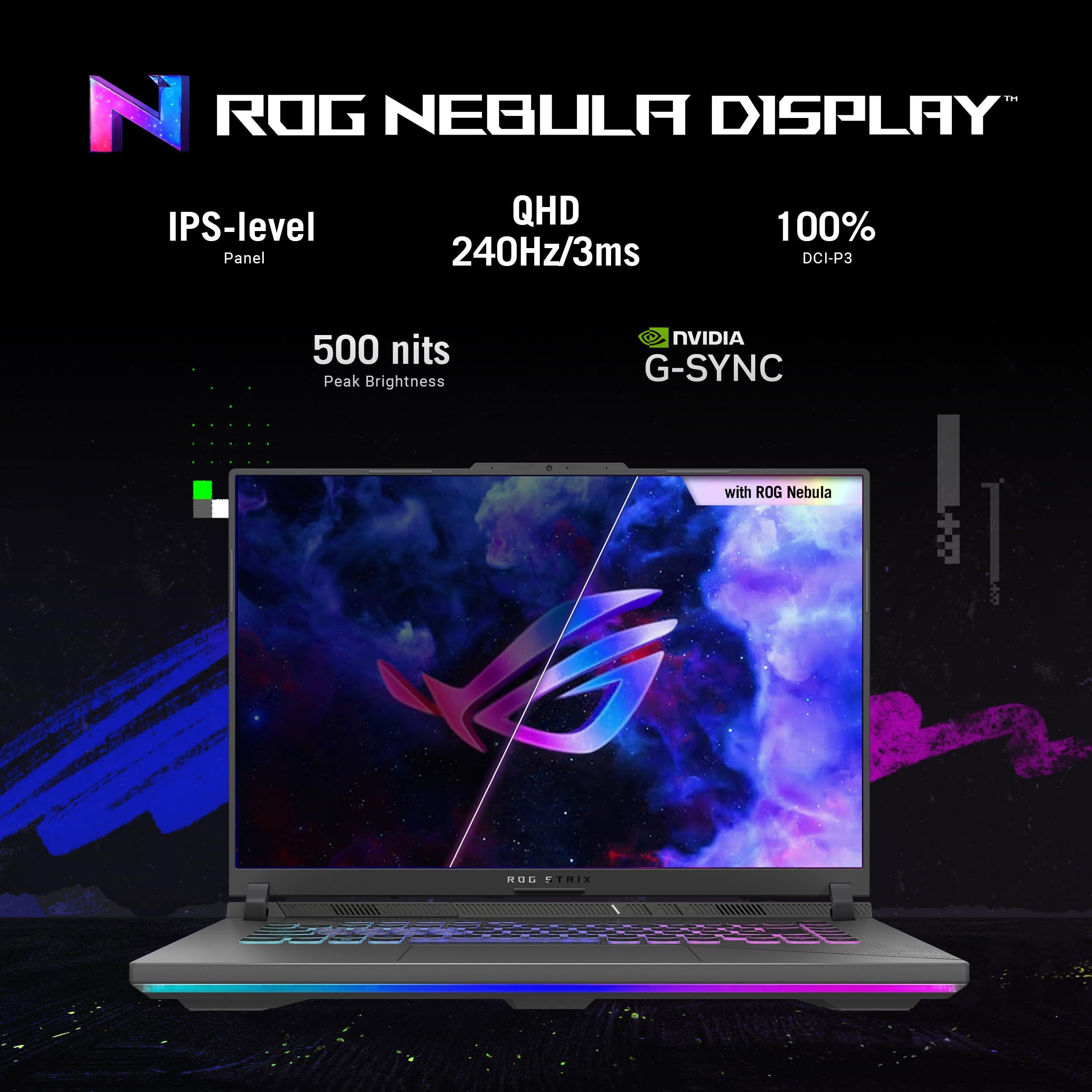 ASUS ROG Strix G16 Gaming Laptop, 16” Nebula Display 16:10 QHD 240Hz, GeForce RTX 4060, Intel® Core™ i9-14900HX, 16GB DDR5-5600, 1TB PCIe SSD, Wi-Fi 6E, Windows 11, G614JVR-ES94 - Image 6
