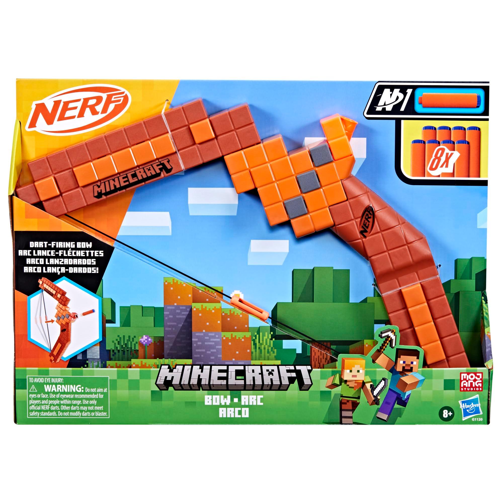 Nerf Minecraft Bow Dart Blaster, Pull-Back String Priming, 8 Nerf N1 Compatible Only with N1 Dart Blasters, Ages 8+ - Image 3