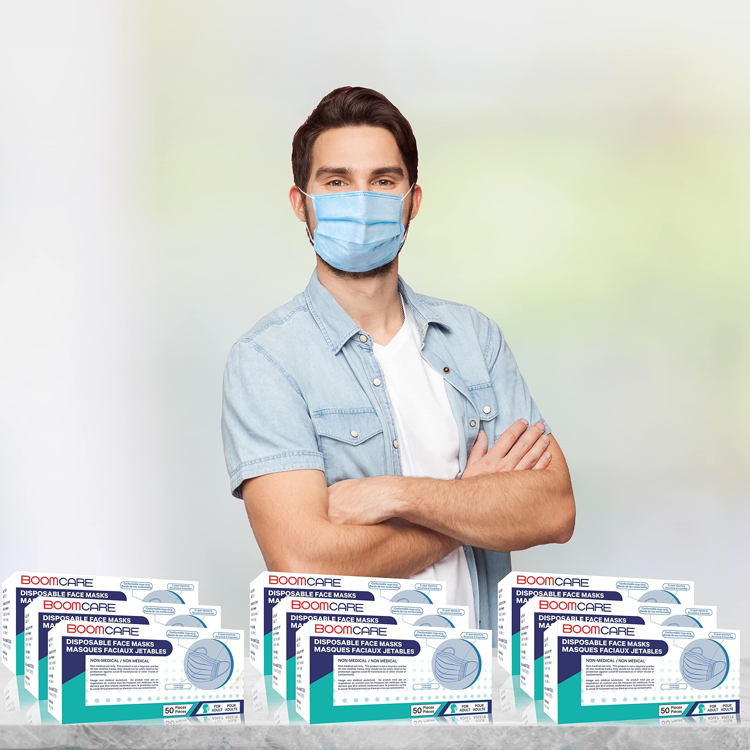 2000 Bulk Blue Disposable Face Masks Level 2 Non Woven Thick 3-Layers Breathable Facial Masks with Adjustable Earloop, Mouth and Nose - Image 5