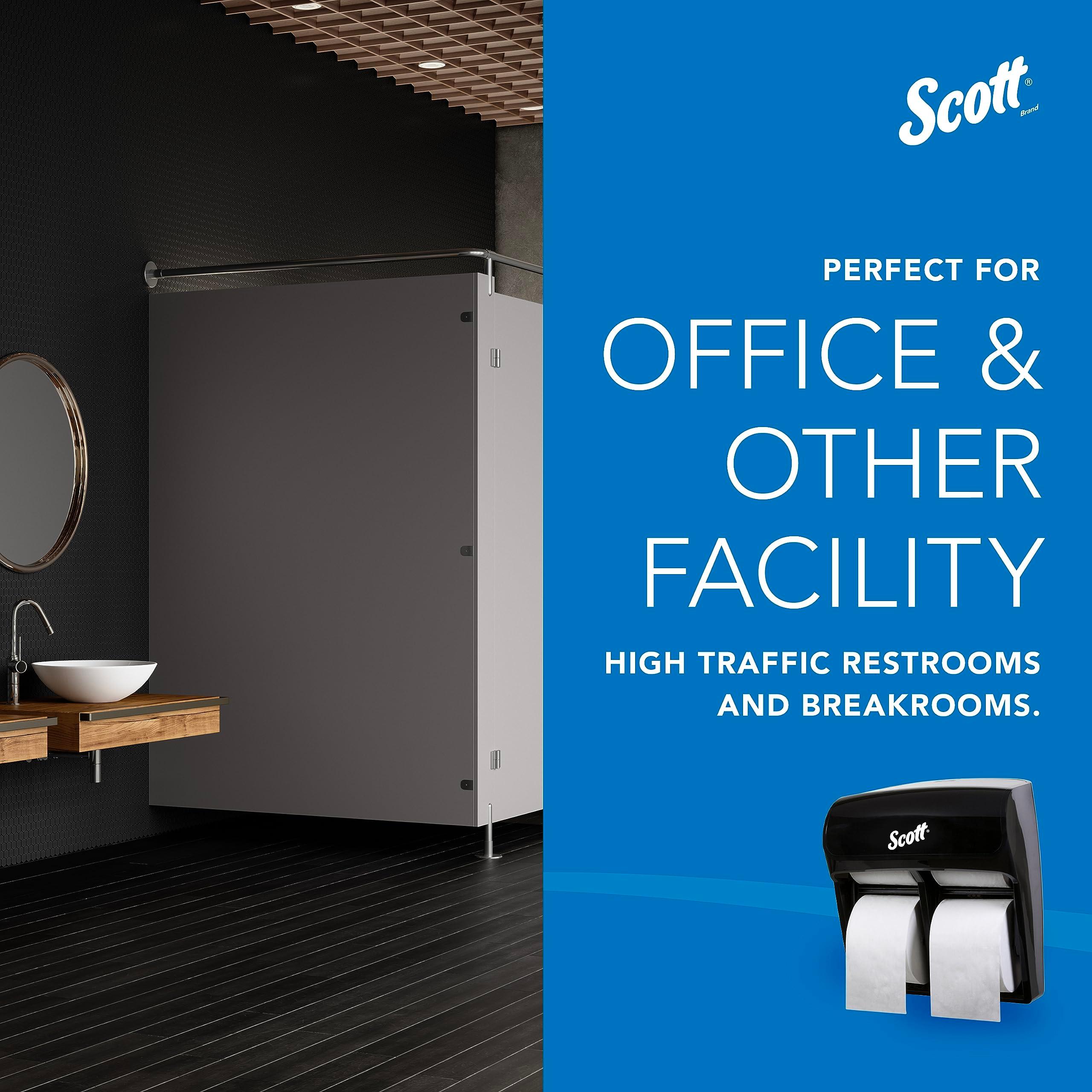 Kimberly-Clark Scott Pro MOD High Capacity Single Roll Bath Tissue Dispenser (44518), Toilet Paper Dispenser for Small Rolls, 12.75” x 11.25” x 6.31”, Black, 1 / Case - Image 9