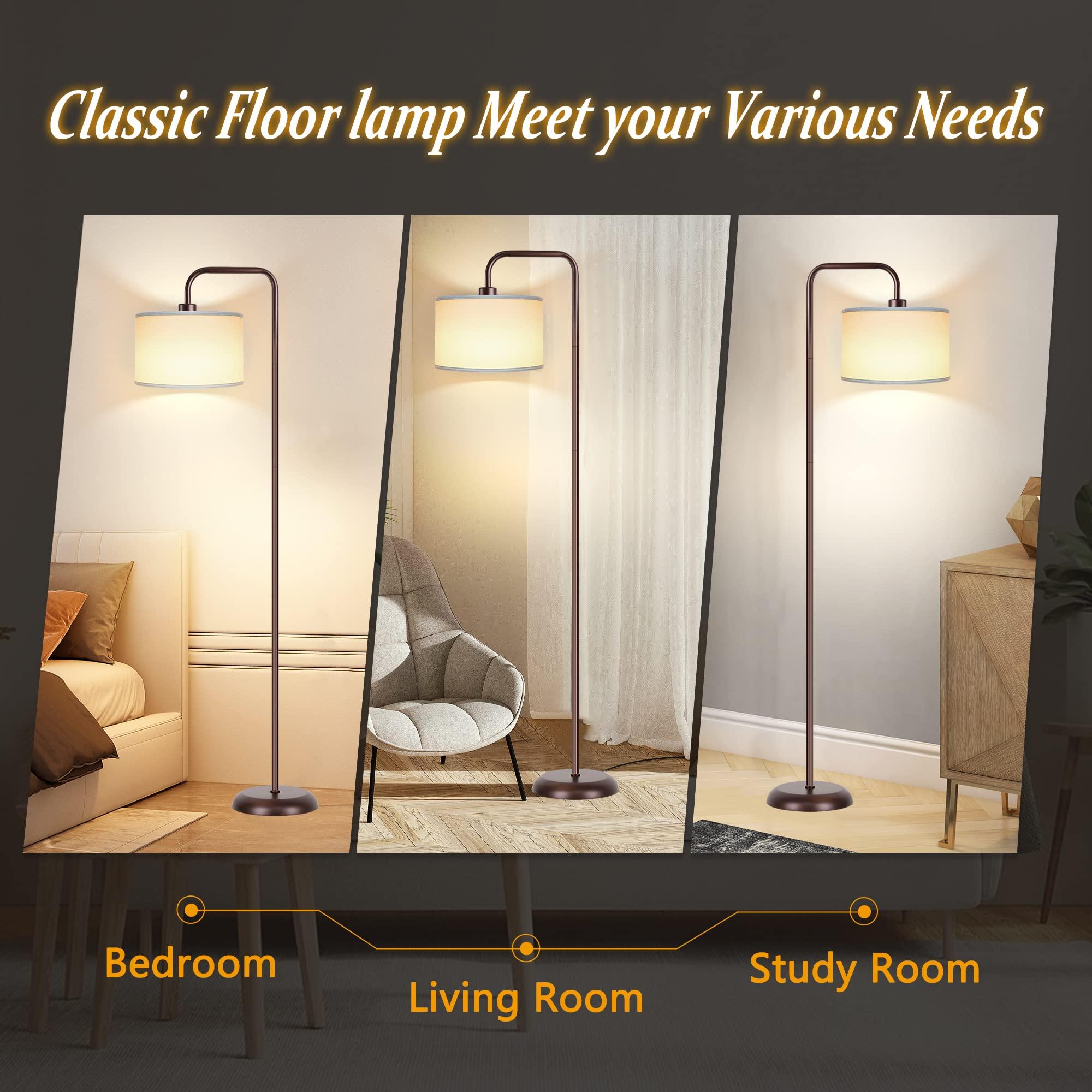 PARTPHONER LED Floor Lamp for Living Room, 3 Color Temperature, with Foot Switch, 9W Bulb Included, Oil Rubbed Bronze - Image 7