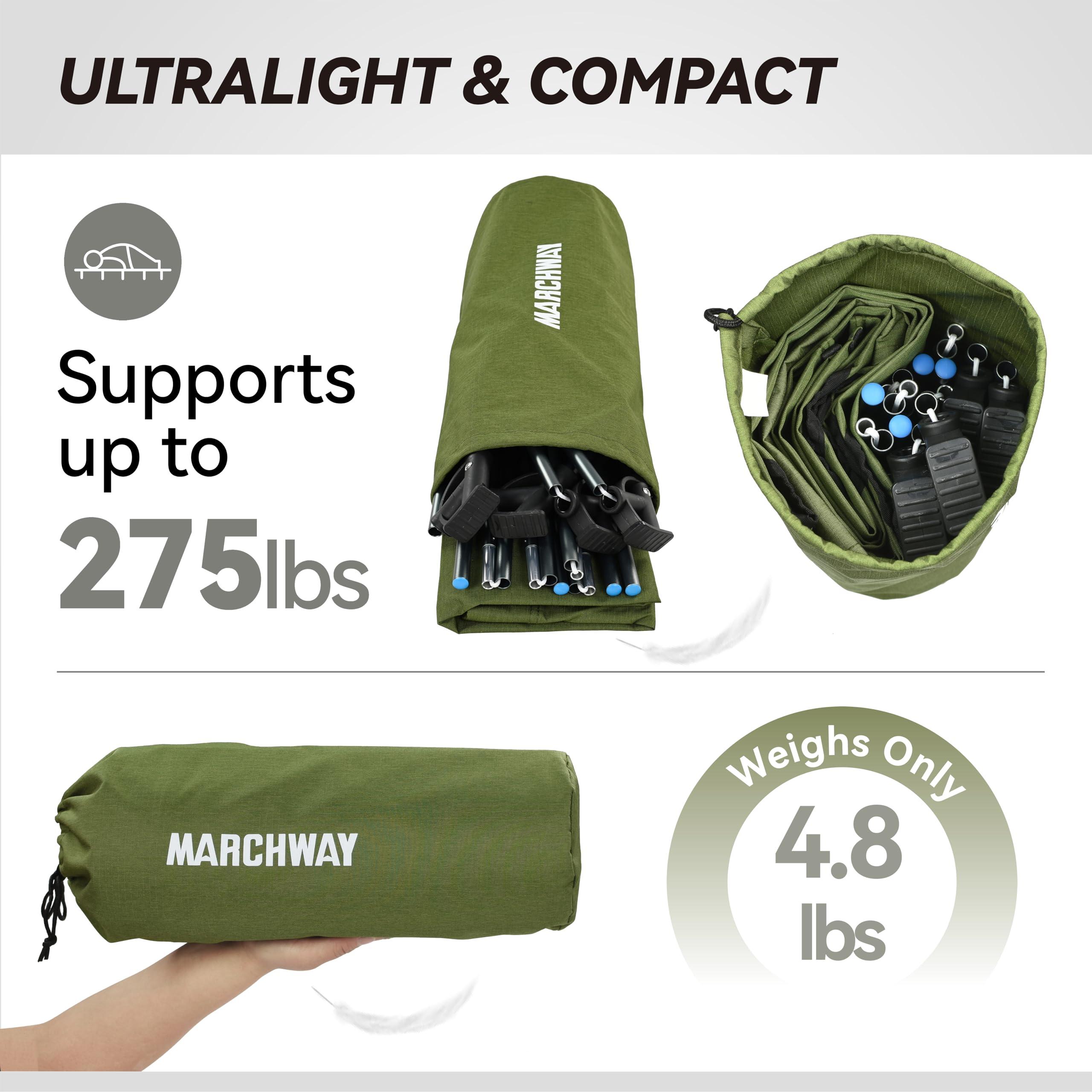 MARCHWAY Ultralight Folding Tent Camping Cot Bed, Portable Compact for Outdoor Travel, Base Camp, Hiking, Mountaineering, Lightweight Backpacking (Army Green) - Image 7