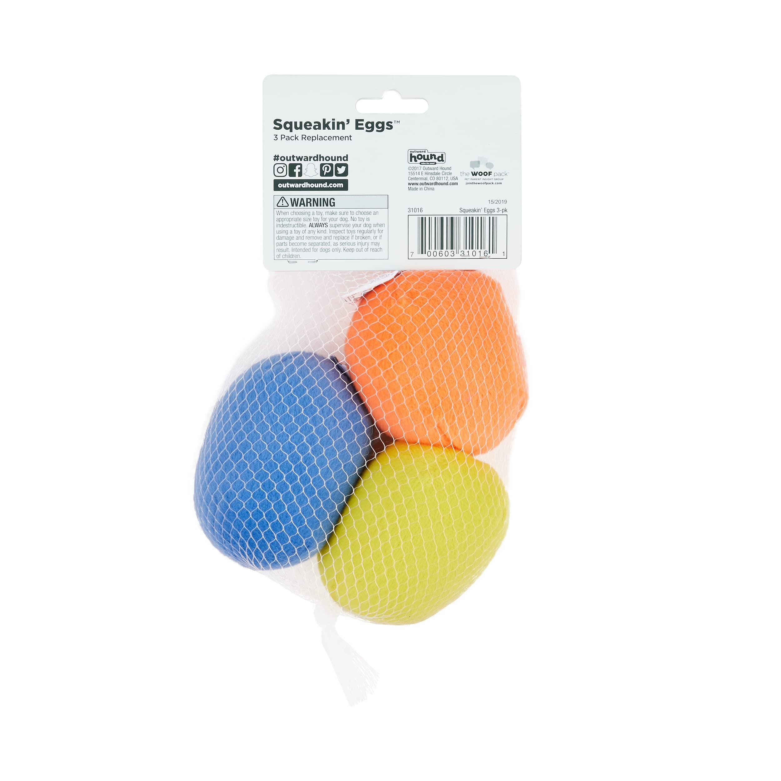 Outward Hound Squeakin' Eggs Plush Replacement Dog Toys - 3 Pack - Image 3