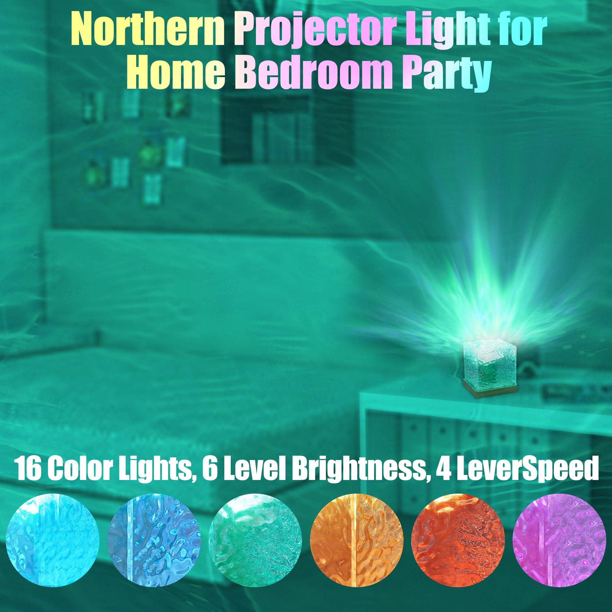 RICHMYC Ocean Wave Projector Light, 16 Colors Gradual Rotating Water Lamp with Remote Control, Beach Decor Sea Themed Northern Lights Projector for Office Bedroom Bar Restaurant - Image 4