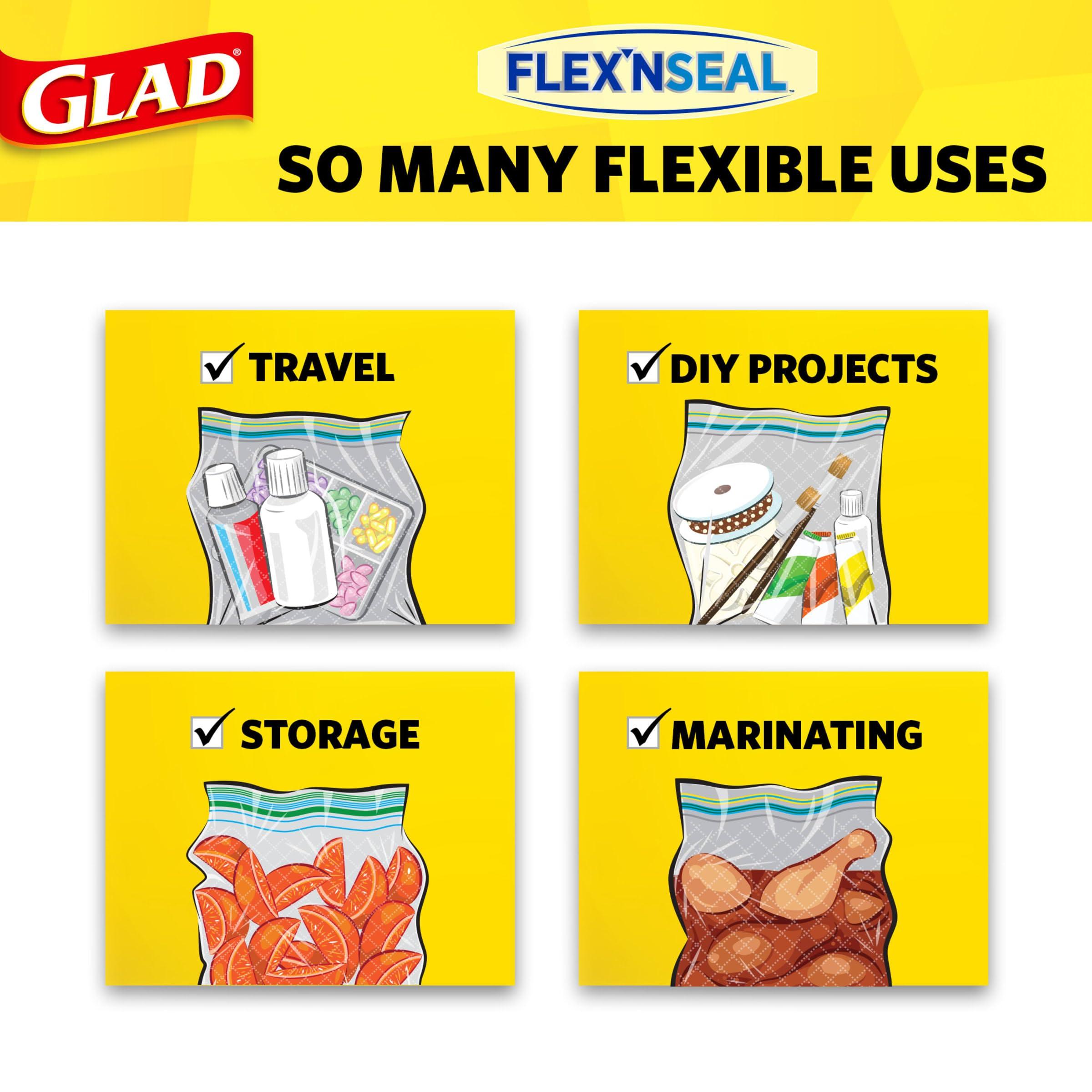 GladFlex'N Seal Freezer Storage Plastic Bags, Quart, 35 Count, Pack of 4 (Package May Vary) - Image 5