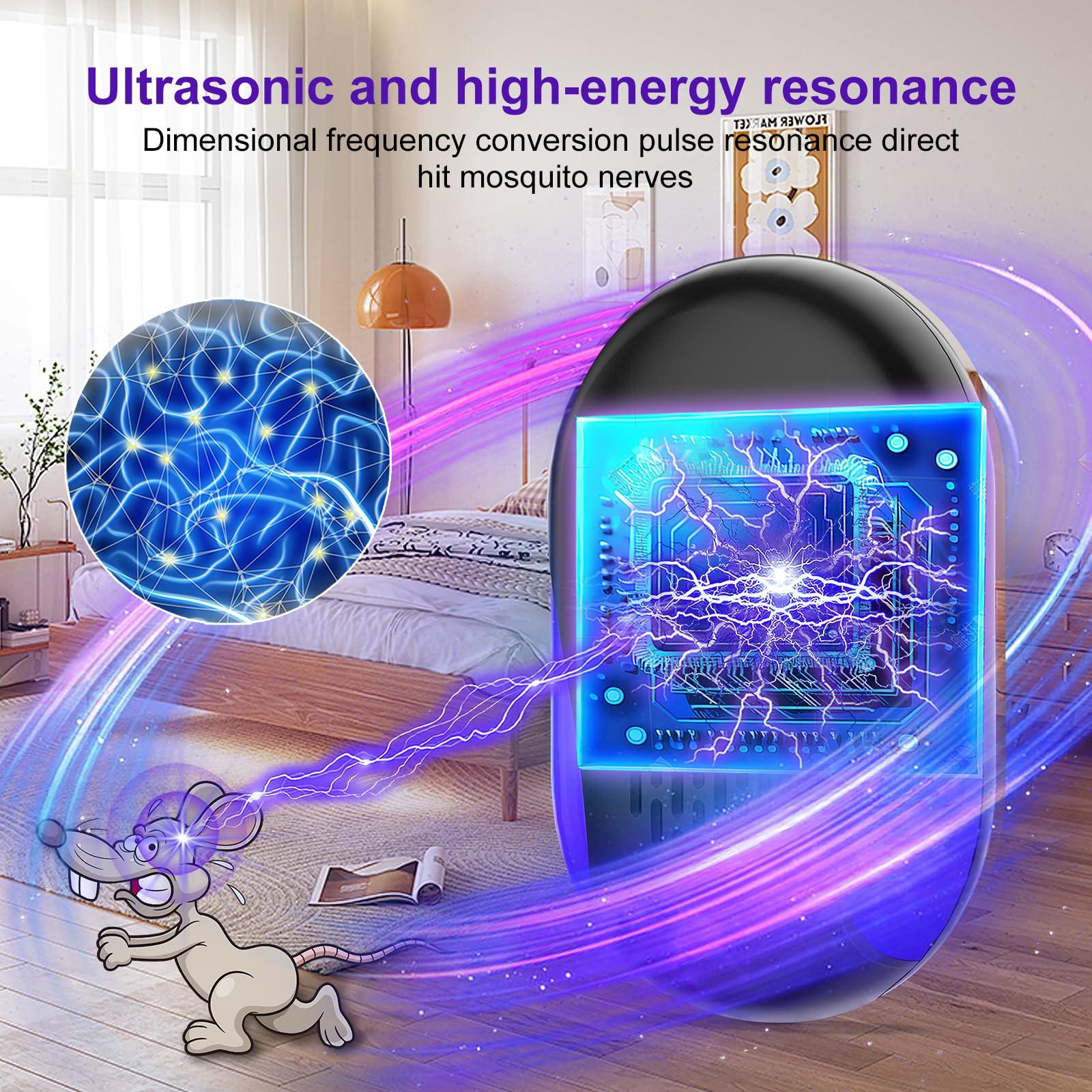 2024 Upgraded Ultrasonic Insect Control 6 Packs, Indoor Ultrasonic for Roach, Mouse, Bugs, Ant, Mosquito, Mice, Spider, Electronic Plug in Pest Control - Image 2