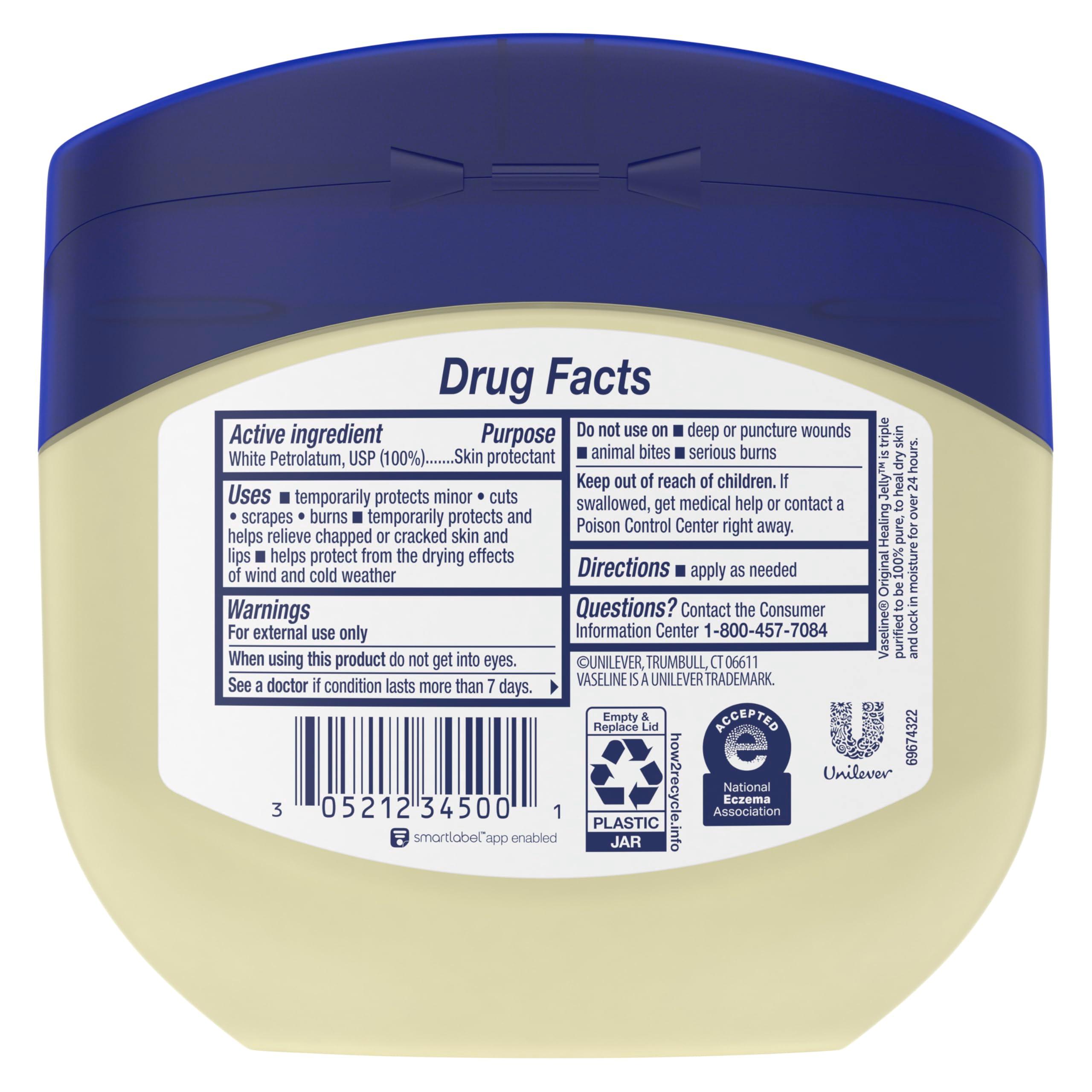 Vaseline Healing Jelly Original White Petroleum Jelly Protectant For Dry Cracked Skin and Eczema Relief Pure Petroleum Jelly 13 oz - Image 2