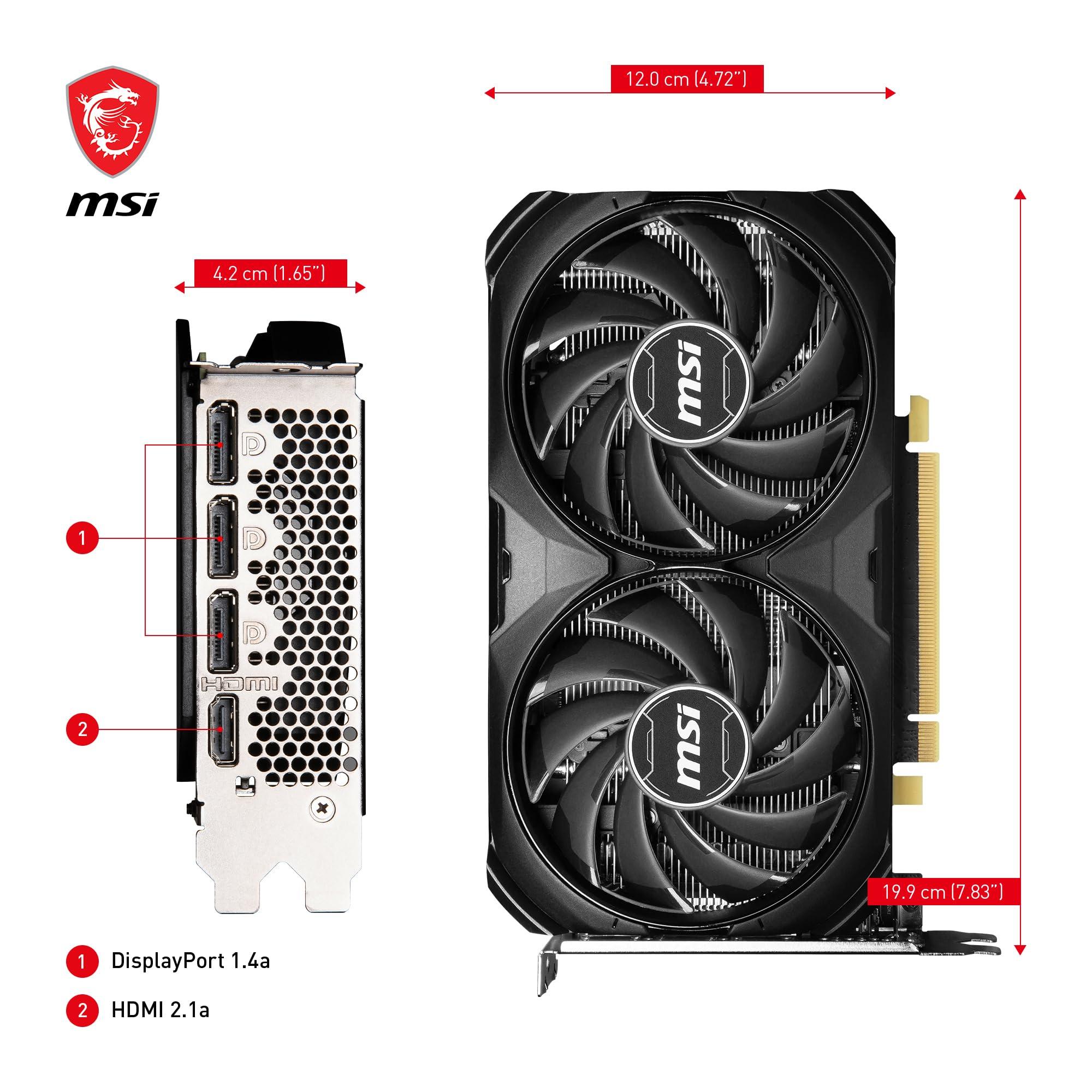 MSI GeForce RTX 4060 Ti Ventus 2X Black 8G OC Graphics Card -NVIDIA RTX 4060 Ti, 8GB GDDR6 Memory, 18Gbps, PCIe 4.0, DLSS3 - Image 7