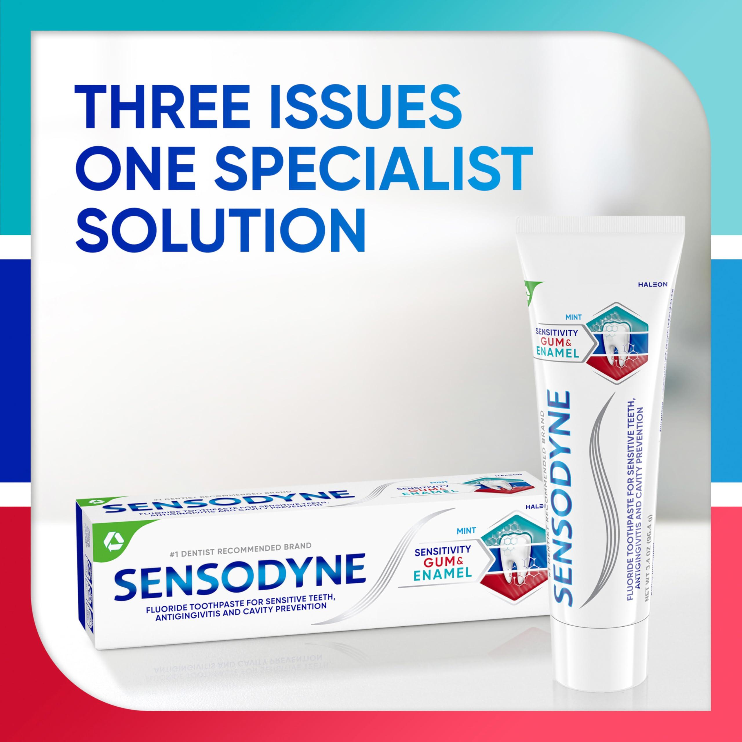 Sensodyne Toothpaste Sensitivity Gum and Enamel, Triple Protection, Refreshing Fluoride Toothpaste, Mint Flavor - 3.4 Ounces x 3 - Image 7