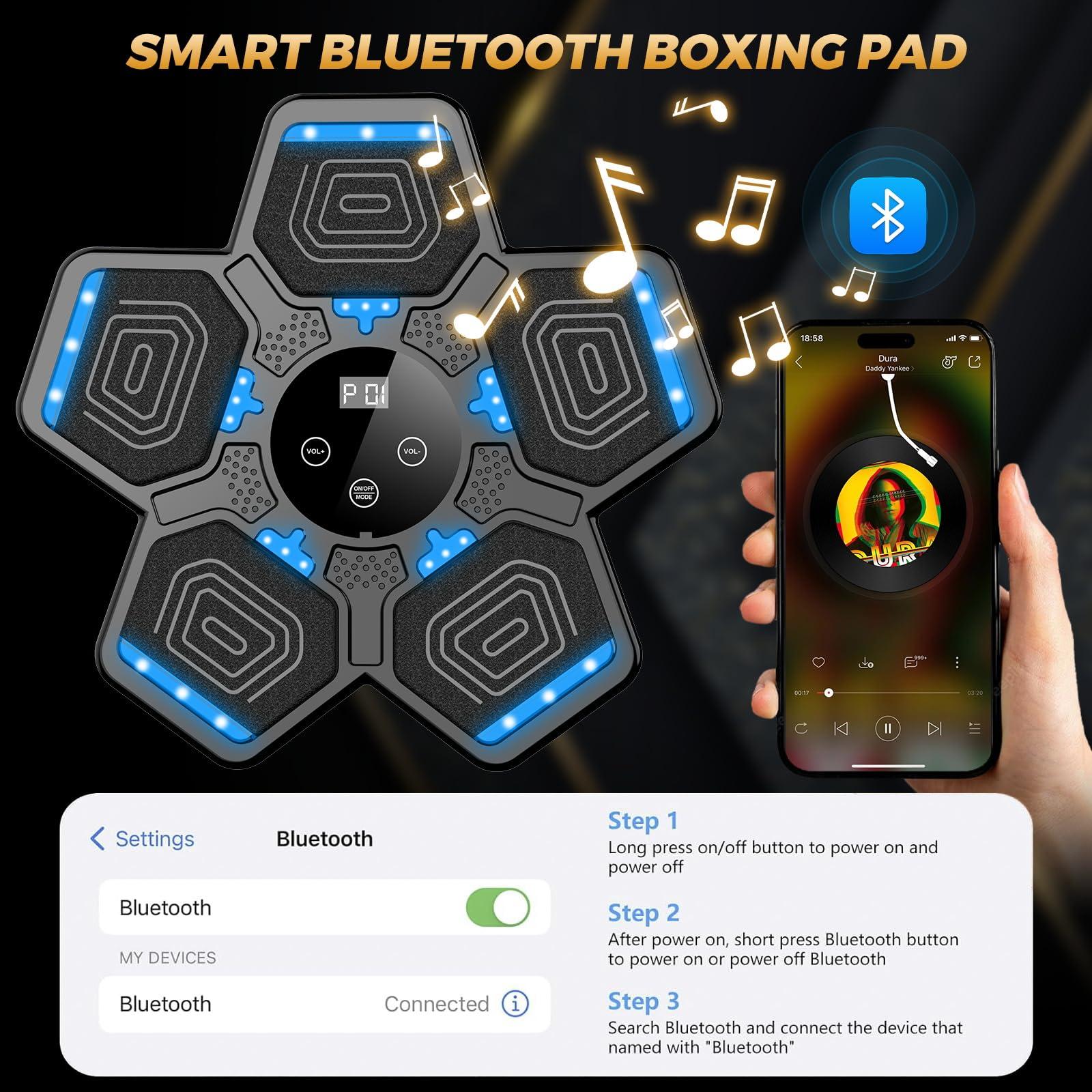 LOLBOX 2025 Music Boxing Machine for Adults and Kids, Smart Bluetooth Boxing Training Equipment with Gloves Wall Mounted, Workout Punching Machine for Home,Office and Gym - Image 4