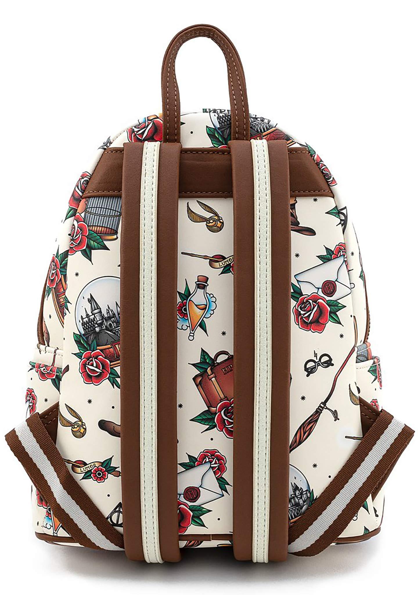 Loungefly Harry Potter Tattoo Art Cream Color Womens Double Strap Shoulder Bag Purse - Image 2
