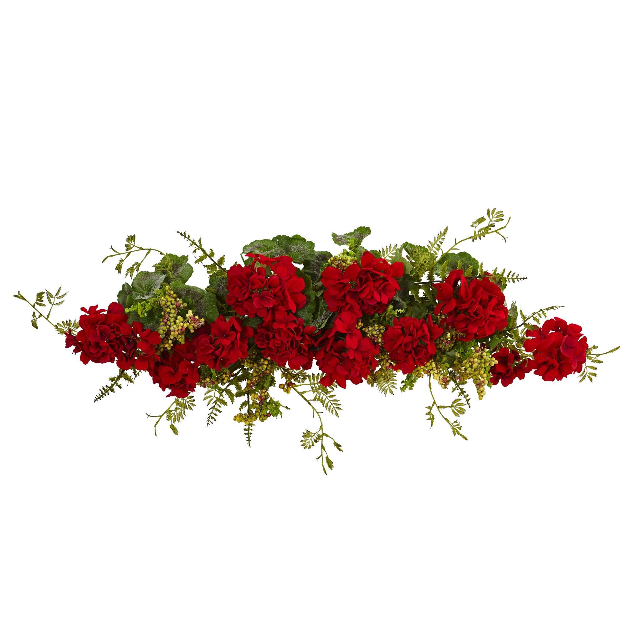 Nearly Natural 32in. Geranium and Berry Swag