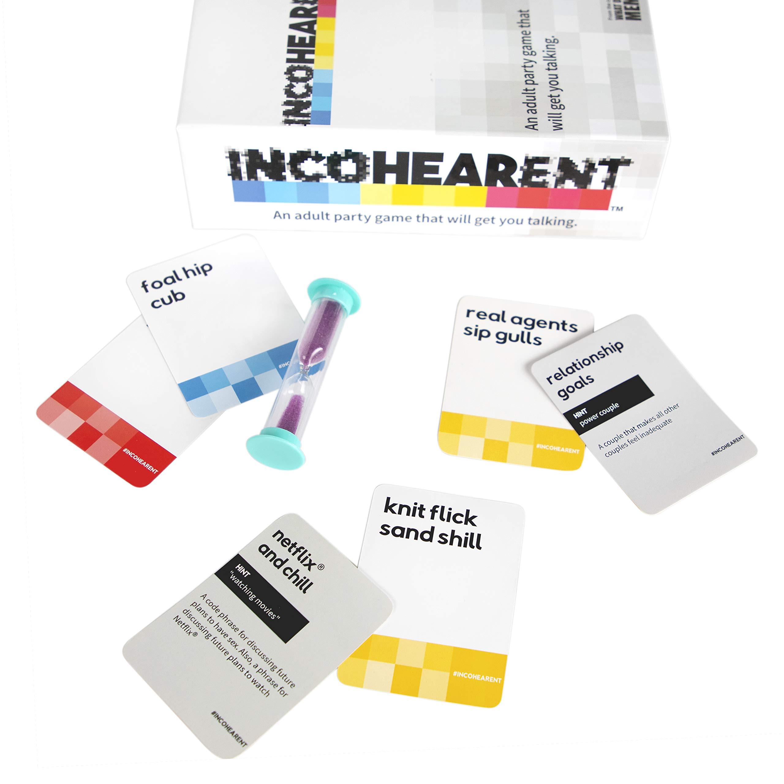 Incohearent, The Guess the Gibberish Party Game by Relatable, A Funny Card Game for Adults, Great for Bachelorette Party Games or Game Night Games, Includes 400 Cards, Instructions, and 1 Sand Timer - Image 8
