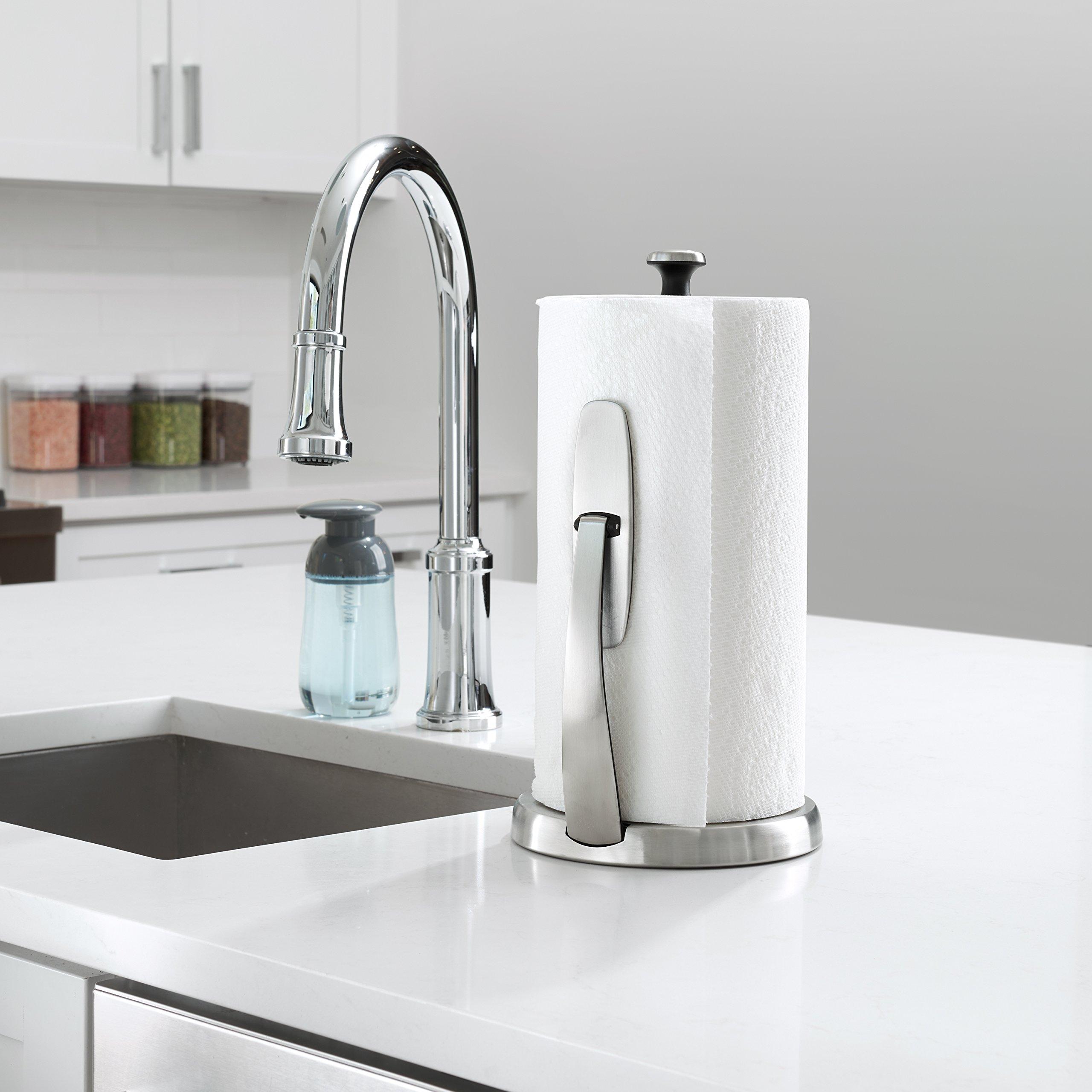 OXO Good Grips SimplyTear Paper Towel Holder - Stainless Steel (Silver & Black) - Image 8