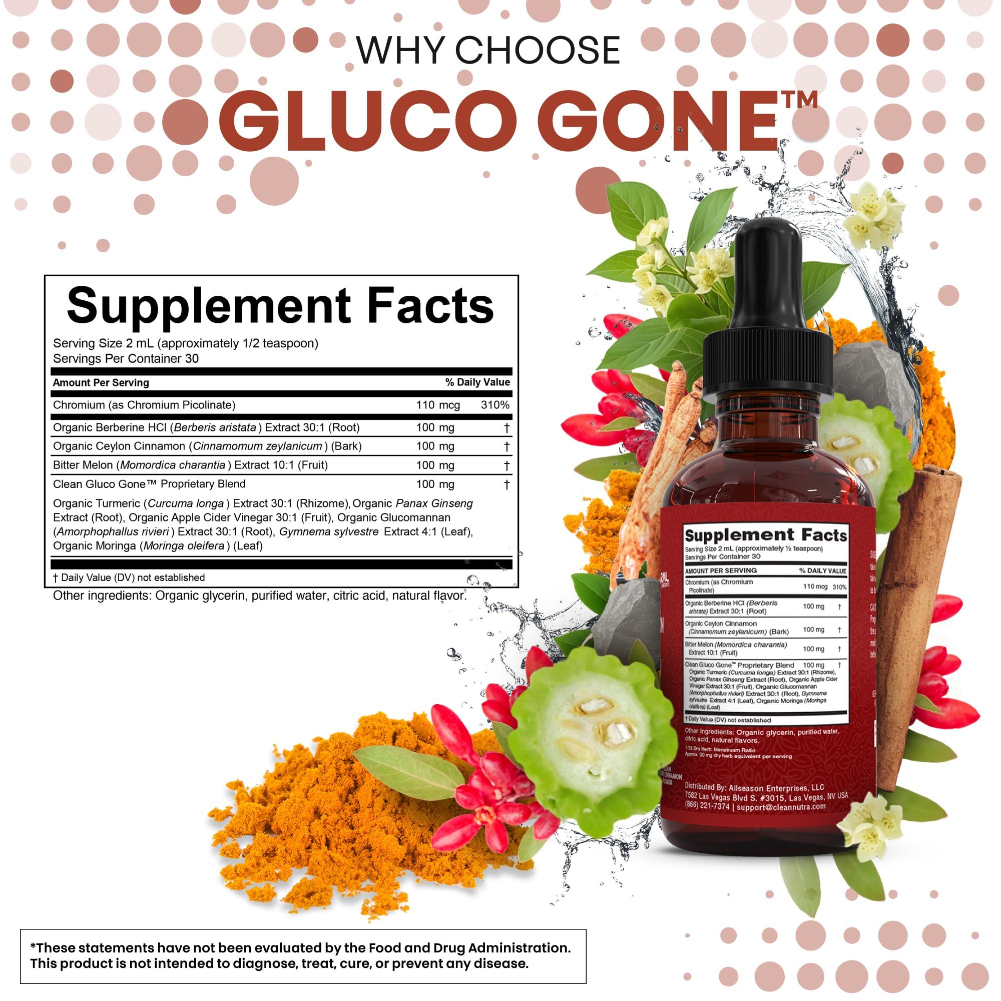 Clean Nutra Berberine with Ceylon Cinnamon Supplement Liquid Drops + Bitter Melon Extract, Glucomannan, Gymnema, Chromium, Turmeric, Organic Panax Ginseng, Moringa GLP-1 Support - Image 4
