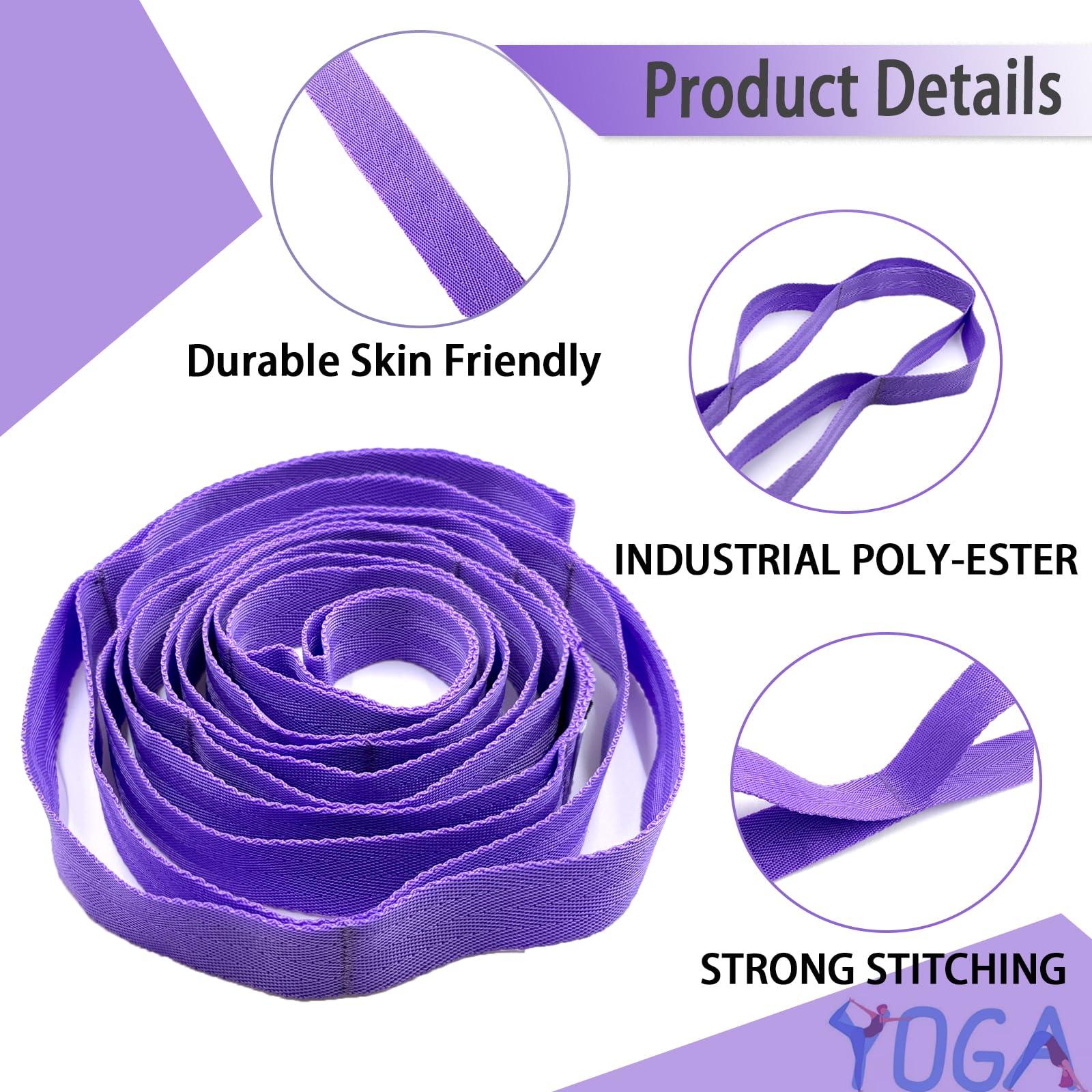 Stretching Strap Yoga Strap with Loops, Stretch Straps for Physical Therapy, Non-Elastic Exercise Strap for Pilates, Dance and Gymnastics with Workout Guide - Image 4