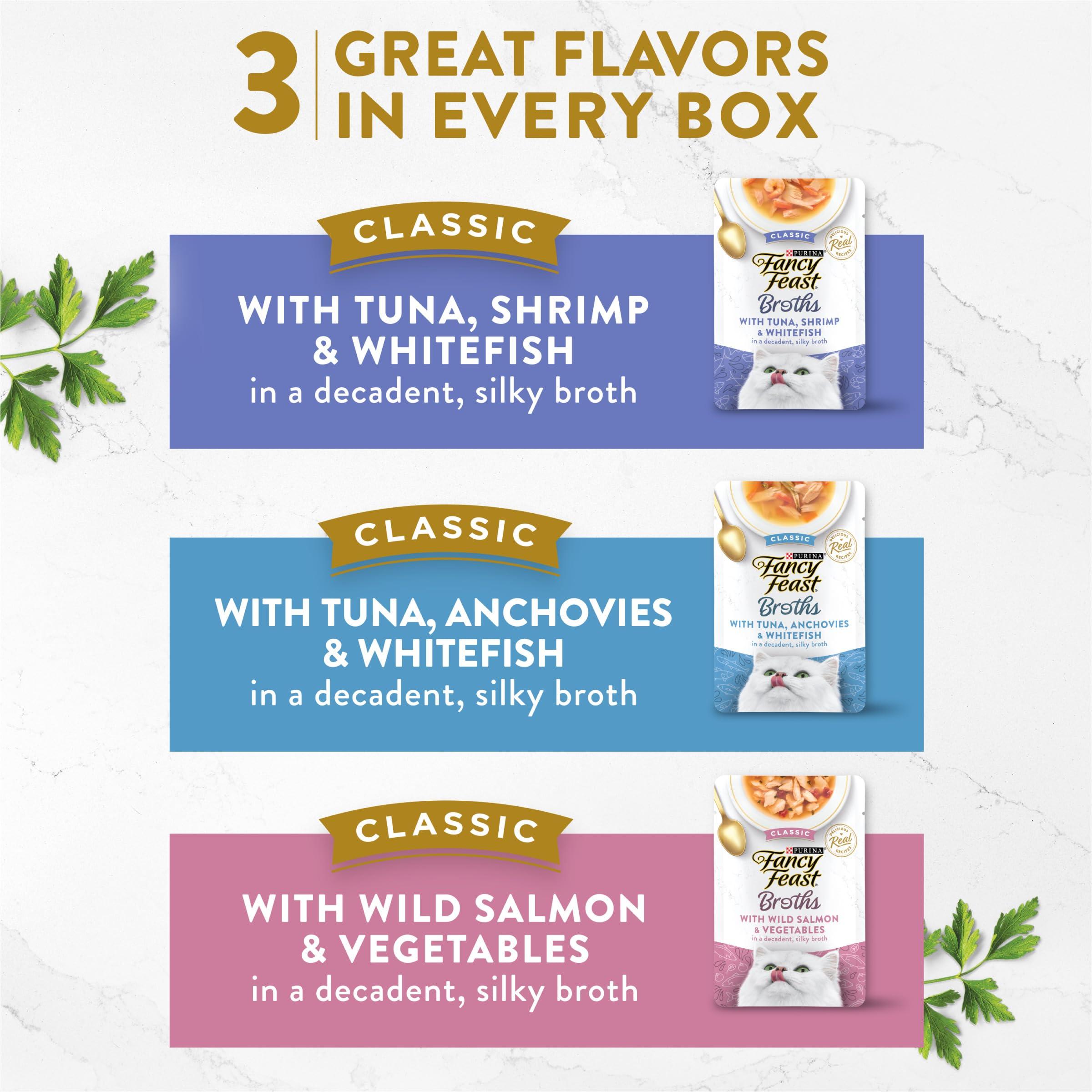 Purina Fancy Feast Lickable Wet Cat Food Broth Complement Classics Collection Variety Pack - (Pack of 12) 1.4 oz. Pouches - Image 2