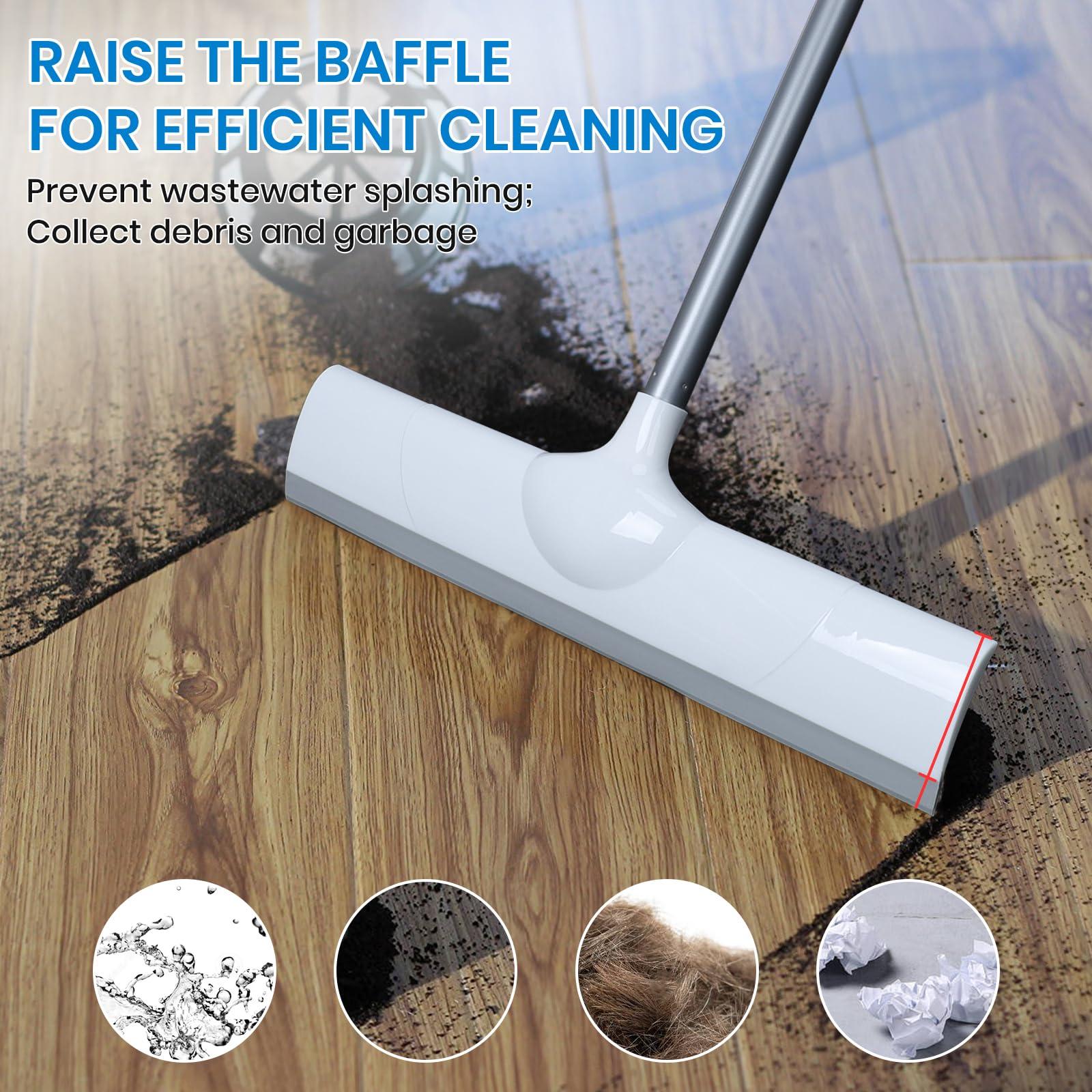 Magic Rubber Broom,50" Long Handle Floor Squeegee,Sweep and Squeegee Multifunction Household Cleaning Broom for Floor Kitchens Shower Tile Hardwood Vinyl Pet Hair (16.5inch) - Image 2