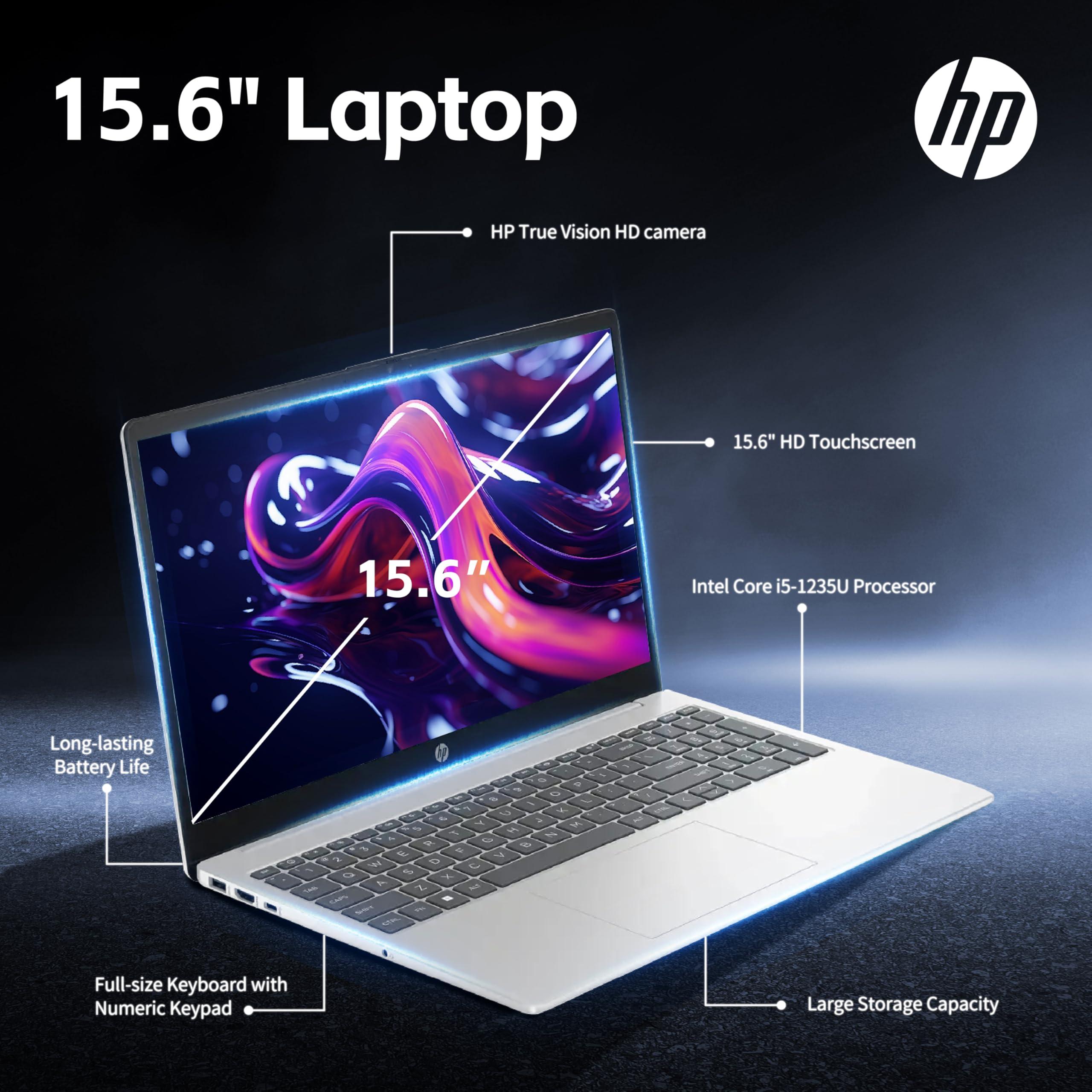 HP 15.6 inch Laptop, Intel i5 Processor Up to 4.4 GHz, 32GB RAM, 1TB SSD, HD Touch Screen, Intel Iris Xe Graphics, Windows 11 Home, Webcam, Wi-Fi, Bluetooth, Natural Silver, Alpacatec Accessories - Image 4