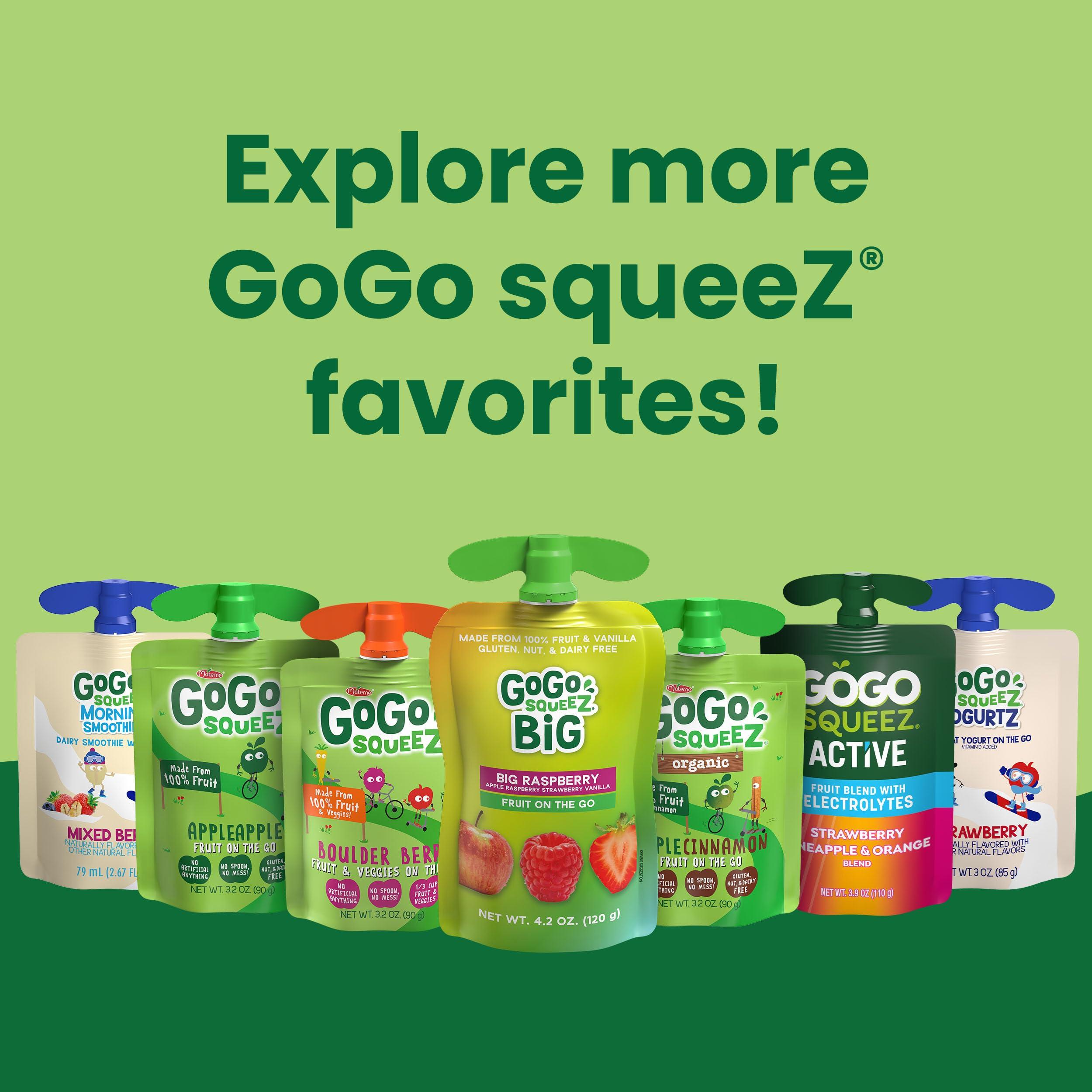 GoGo squeeZ Applesauce and Fruit Puree, Apple Banana, 3.2 oz (Pack of 48), Unsweetened Fruit Snacks for Kids, Gluten Free, Nut Free and Dairy Free, Recloseable Cap, BPA Free Pouches - Image 10