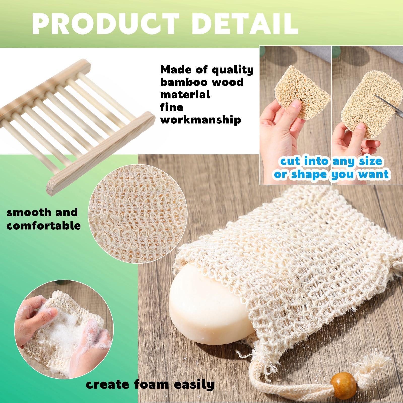 90 Pcs Soap Saver Set Including Wooden Dish, Exfoliating Bag, Saver Pads Bulk with Self Drain, Bar Soap Holder Mesh Bag for Shower Bath Home Toilet Kitchen Hotel Restaurant - Image 4