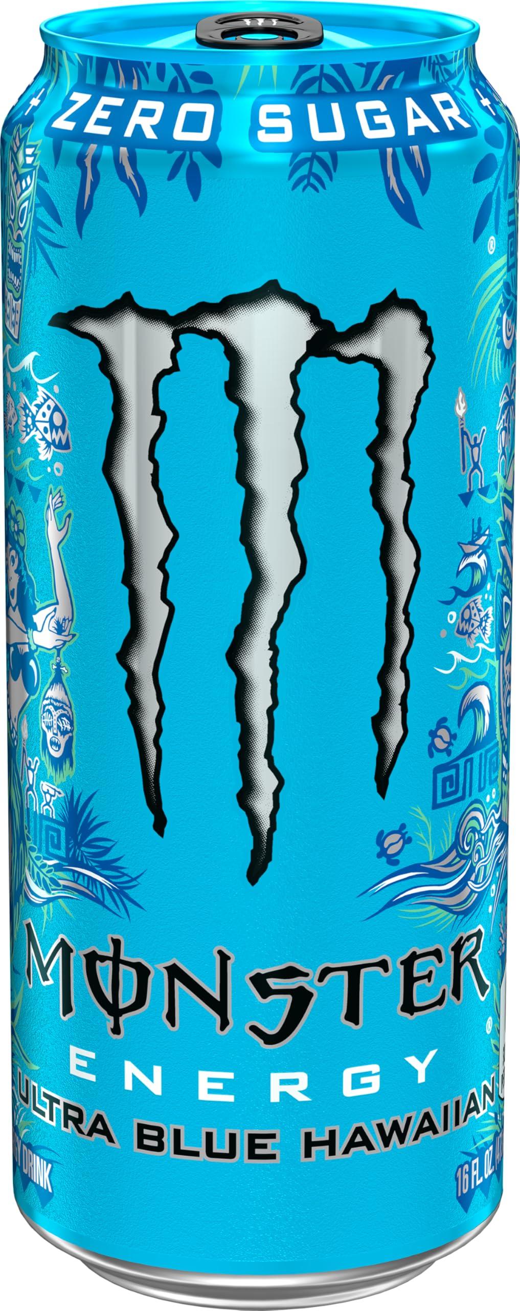 Monster Energy Ultra Blue Hawaiian, Sugar Free Energy Drink, 16 Ounce (Pack of 15) - Image 3