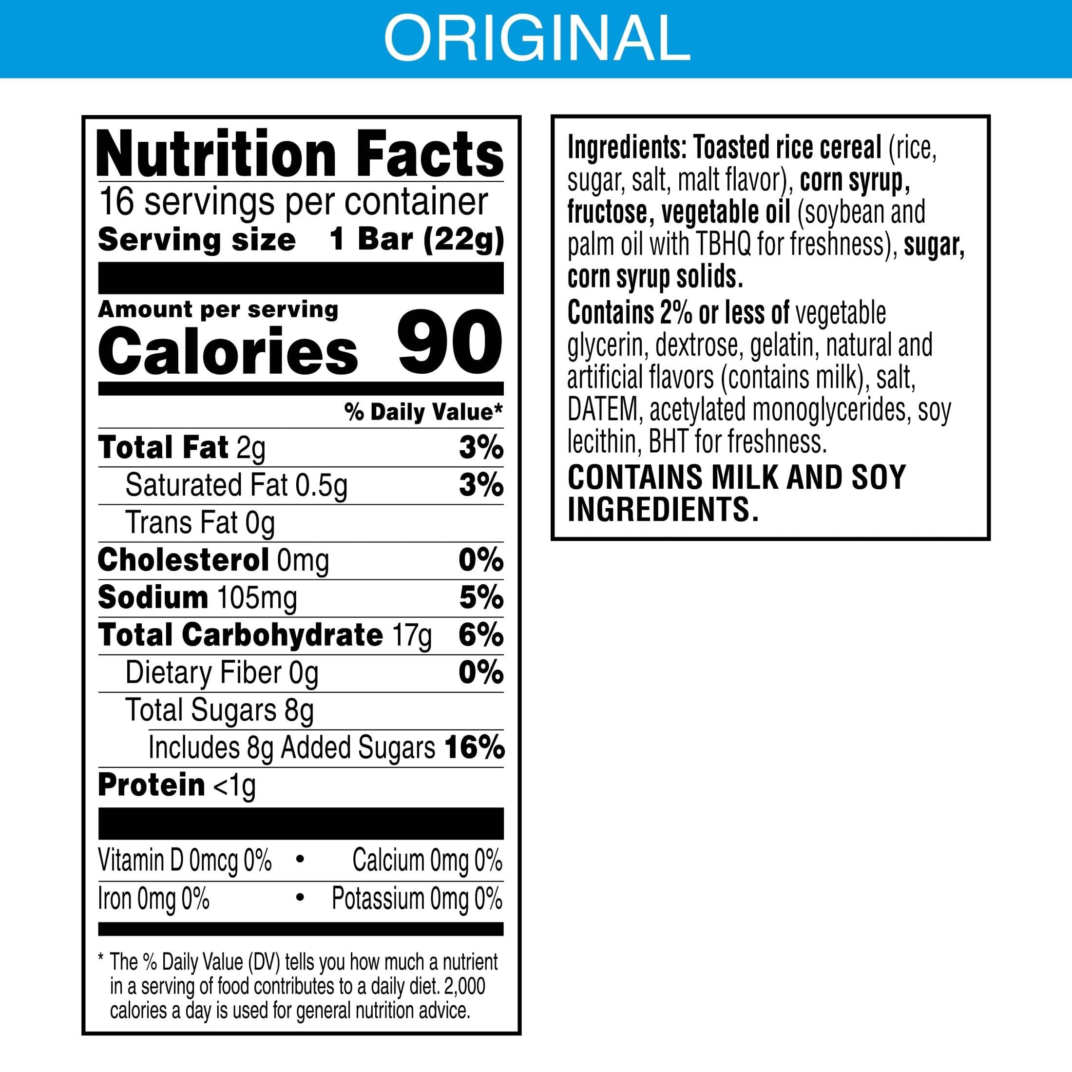 Rice Krispies Treats Marshmallow Snack Bars, Kids Snacks, Lunch Snacks, Original, 12.4oz Box (16 Bars) - Image 2