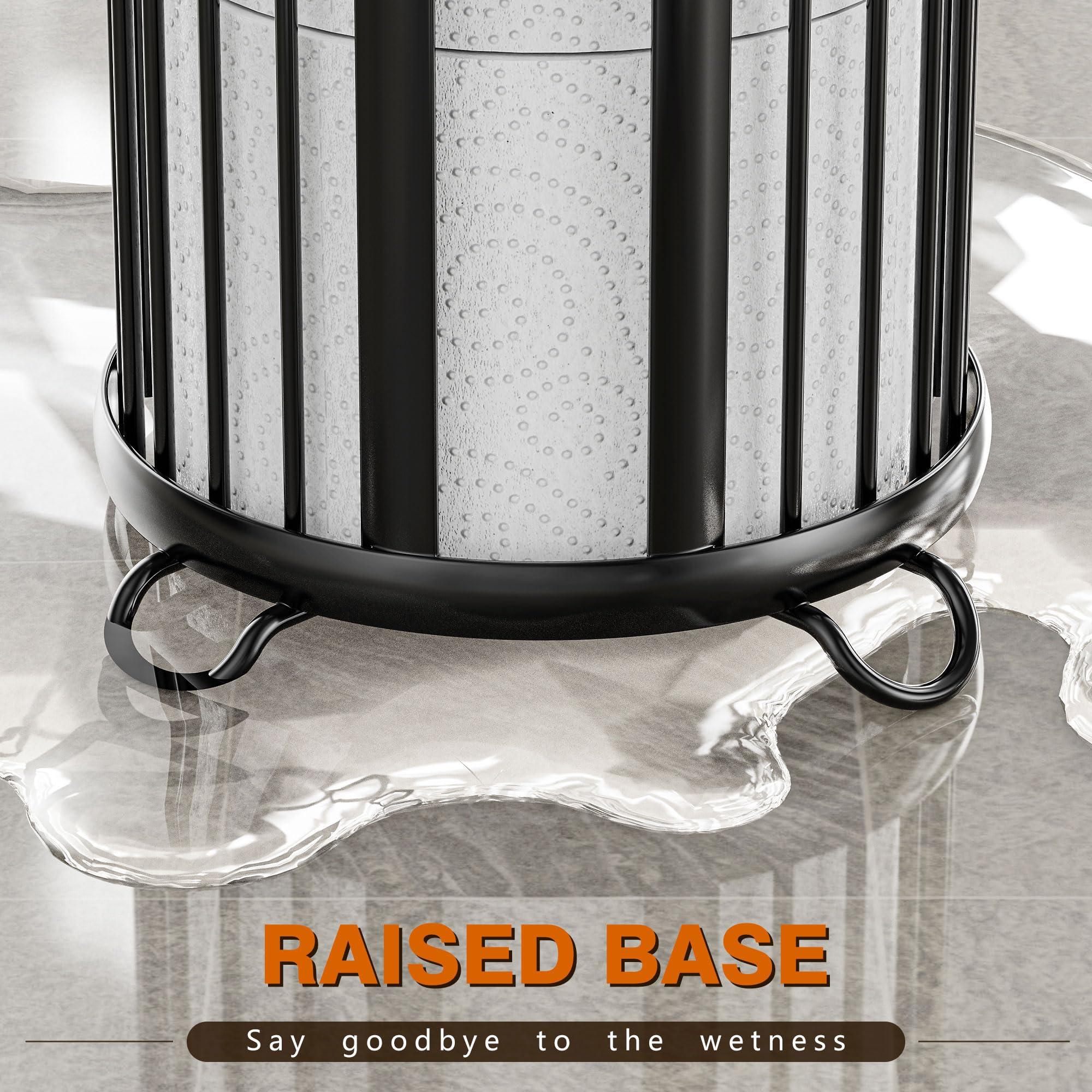 Bunoxea Toilet Paper Holder Stand, Freestanding Toilet Tissue Organizer, Minimalistic Storage Solution, Reserve Mega Rolls,Modern Black-2PACK - Image 6