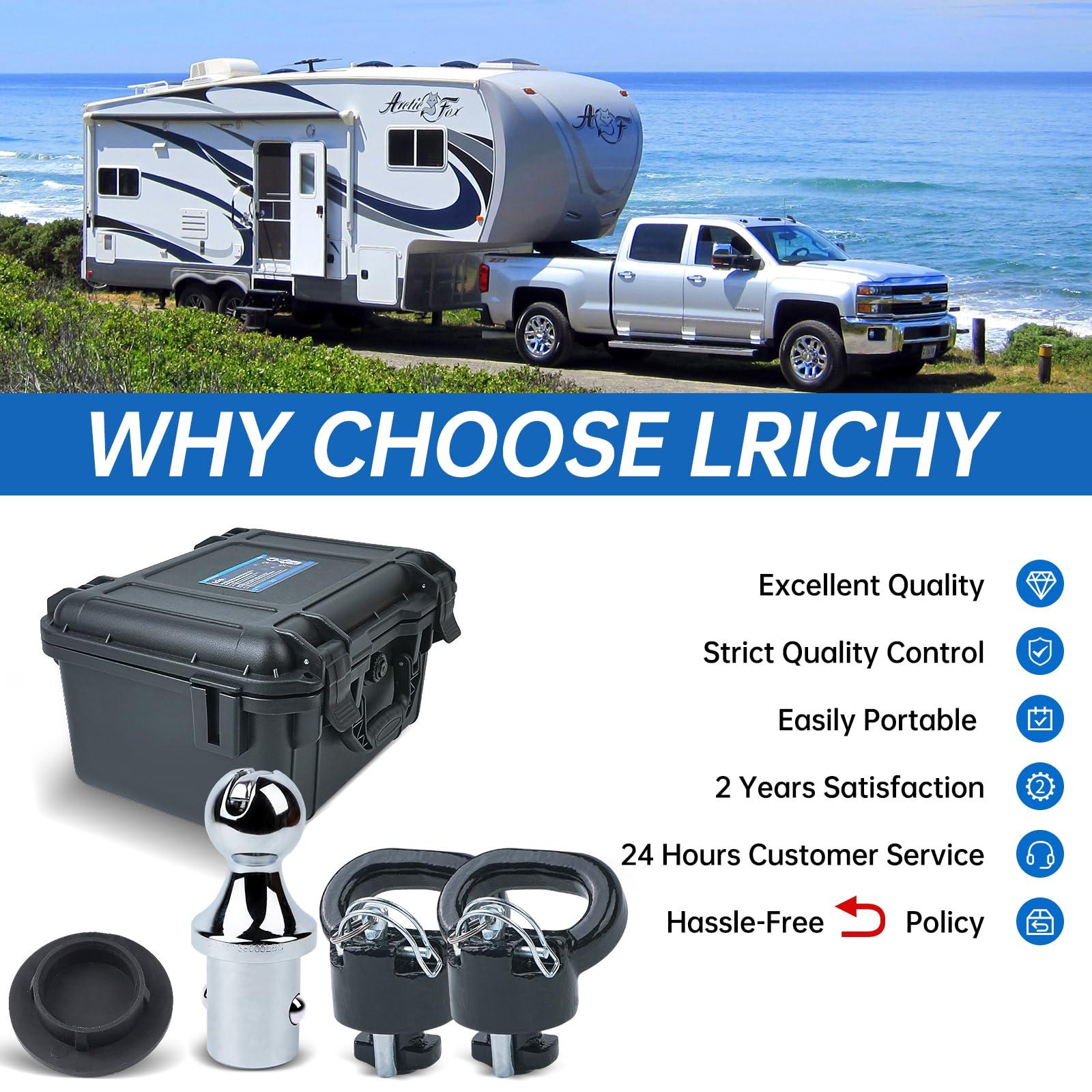 Lrichy 60618 Upgraded 38k Puck System Gooseneck Hitch Ball Kit with Case for 2013-2025 Dodge Ram 2500 3500, 2-5/16 in Hitch Ball for Truck Bed with 2 Gooseneck Safety Chain Anchors - Image 7