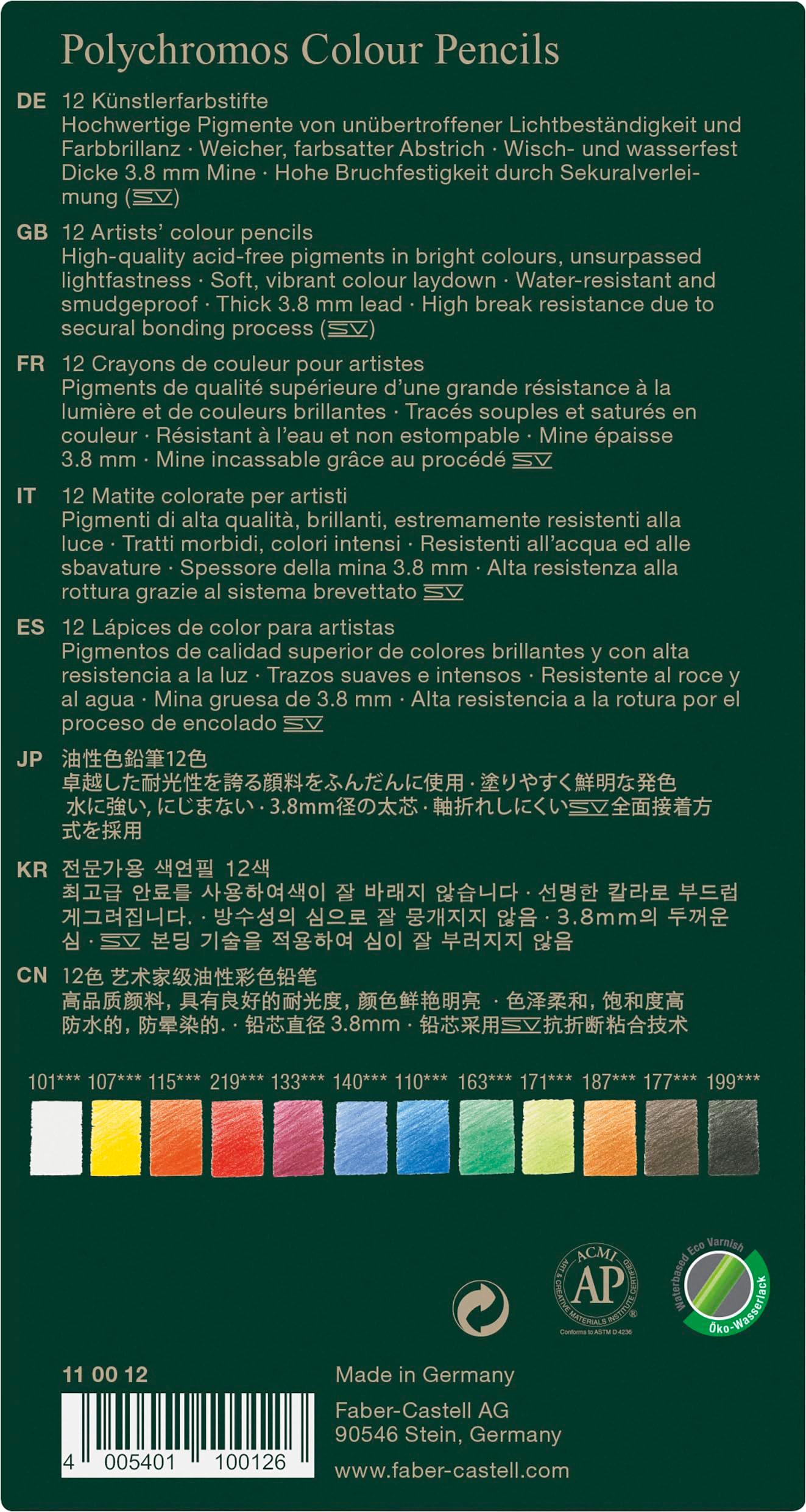 Faber-Castell Polychromos Artists' Color Pencils - Tin of 120 Colors - Premium Quality Artist Pencils - Image 9