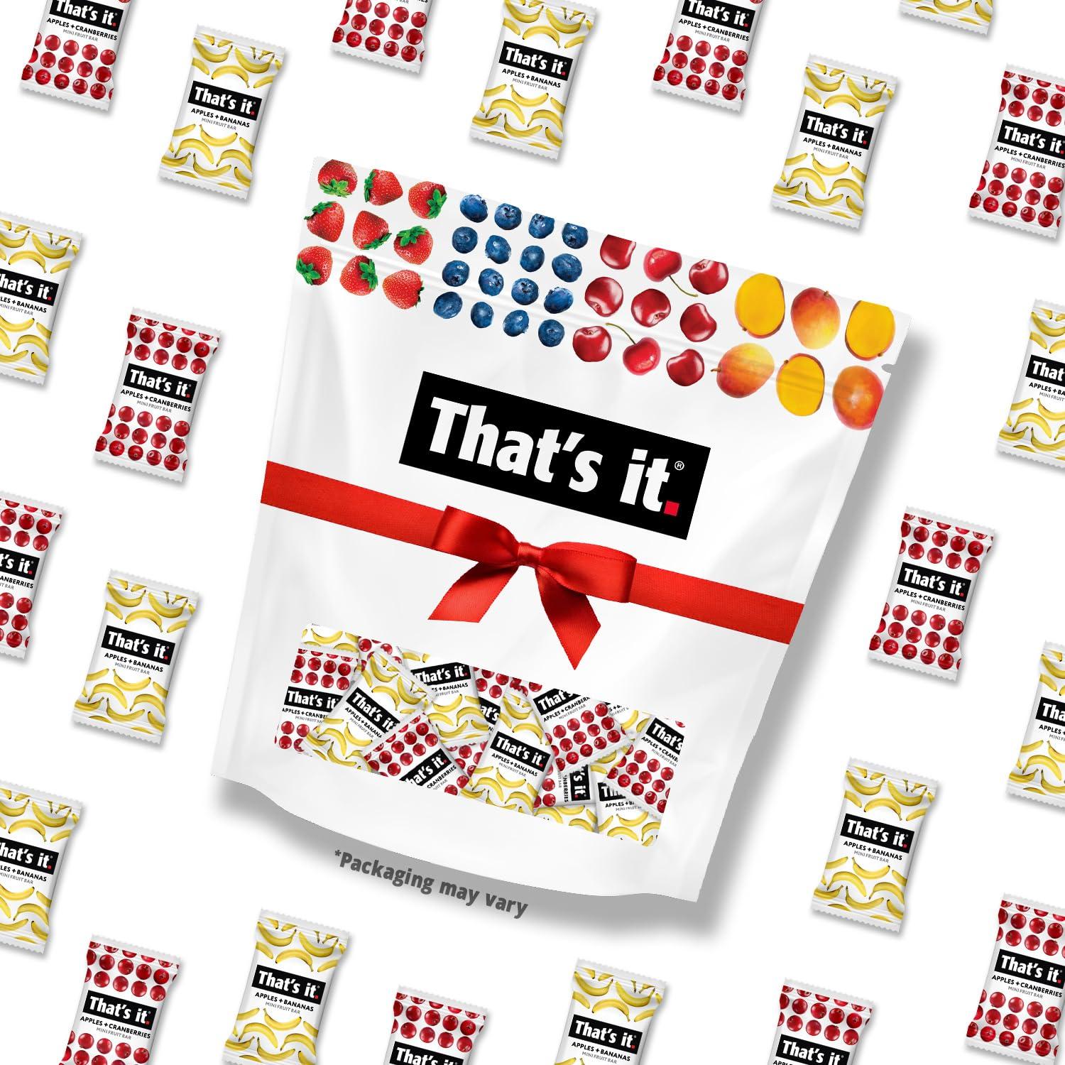 That’s It. Fun Size Fruit Bars Variety Pack(50 Pieces, 10g Each) With Apples + Bananas, Apples + Cranberries, Non-GMO, Paleo and Kosher Friendly, Gluten Free Breakfast Snacks - Image 4