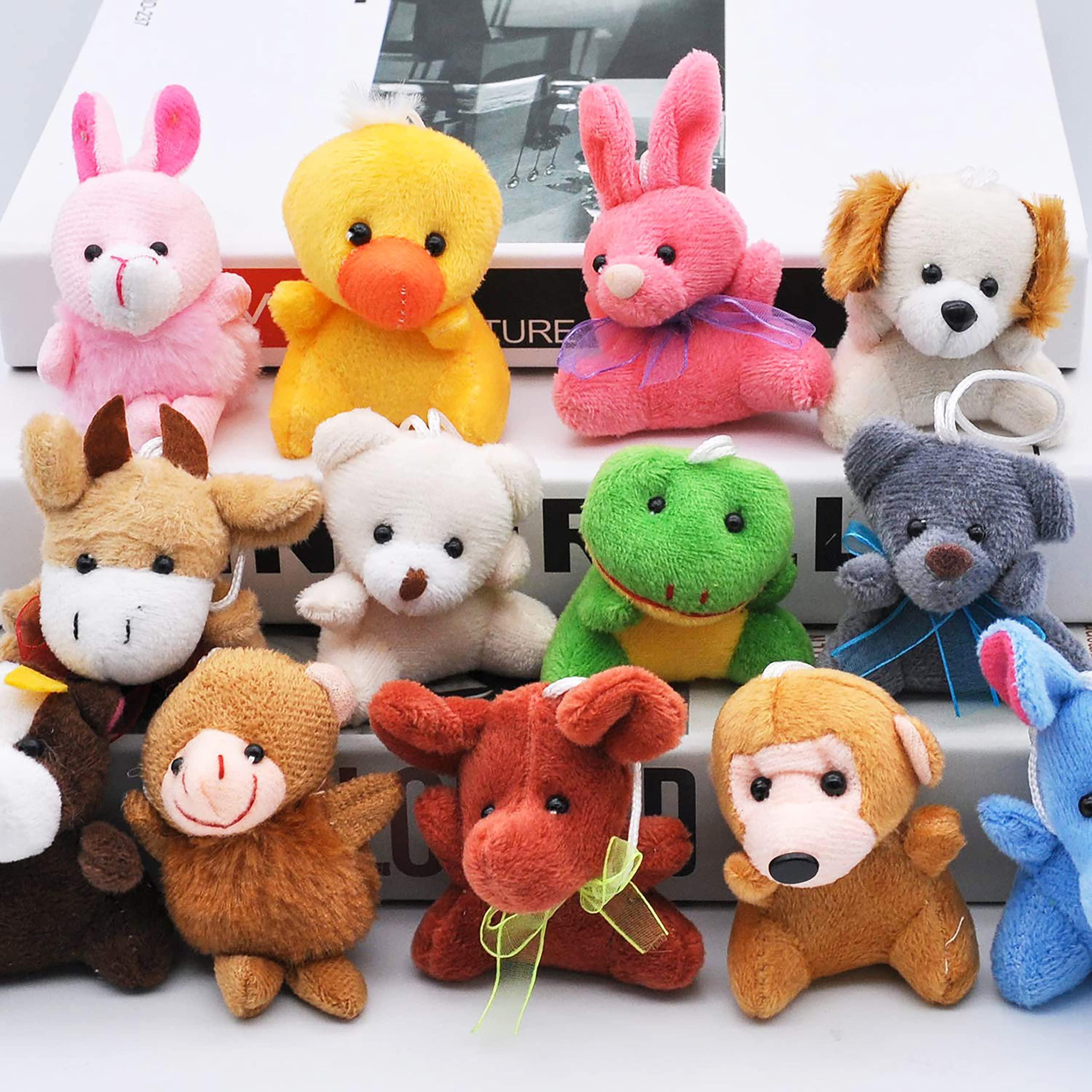 JOYIN 24 Pack Mini Animal Plush Toy Assortment (24 Units 3" Each), Animals Keychain Decoration for Kids, Small Stuffed Animal Bulk for Kids, Carnival Prizes, School Gifts, Valentine's Day Party Favors - Image 6