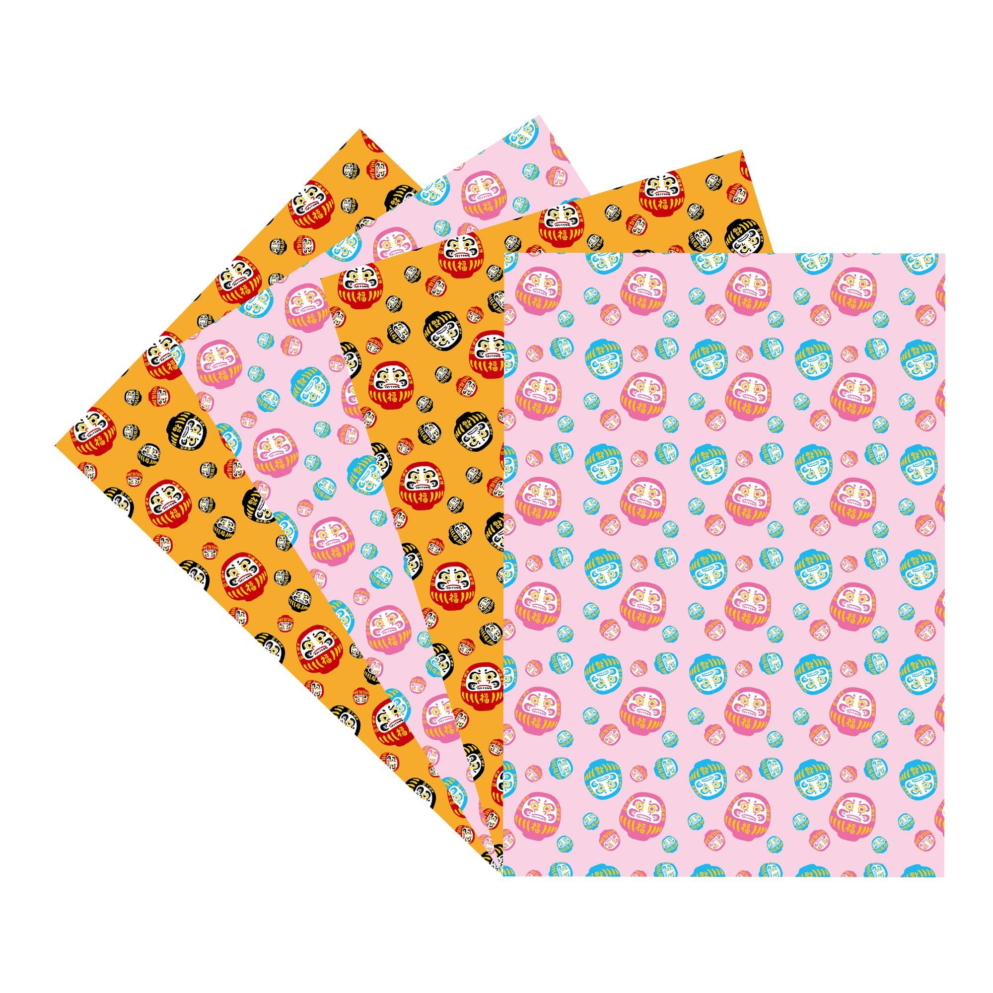 Hakua Design Waterproof A4 Paper Set Colorful Paper, Pattern Cardstock, Colored Copier Paper, and Cute Stationery Paper (Japanese Doll)