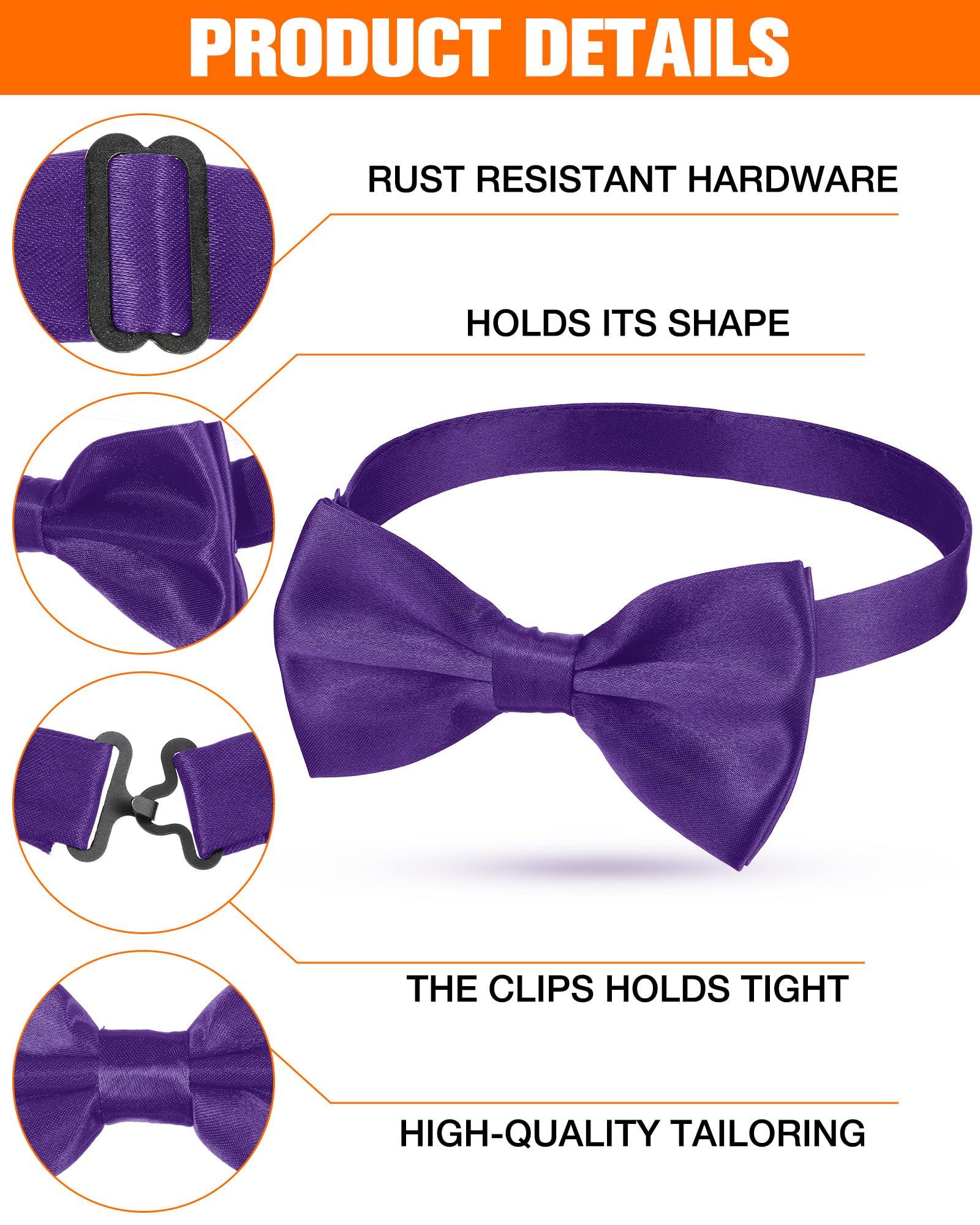 JaGely 40 Pcs Men's Bow Ties Pre Tied Tuxedo Formal Adjustable Clip On Bow Satin Bowtie for Men Costume Wedding Party - Image 3