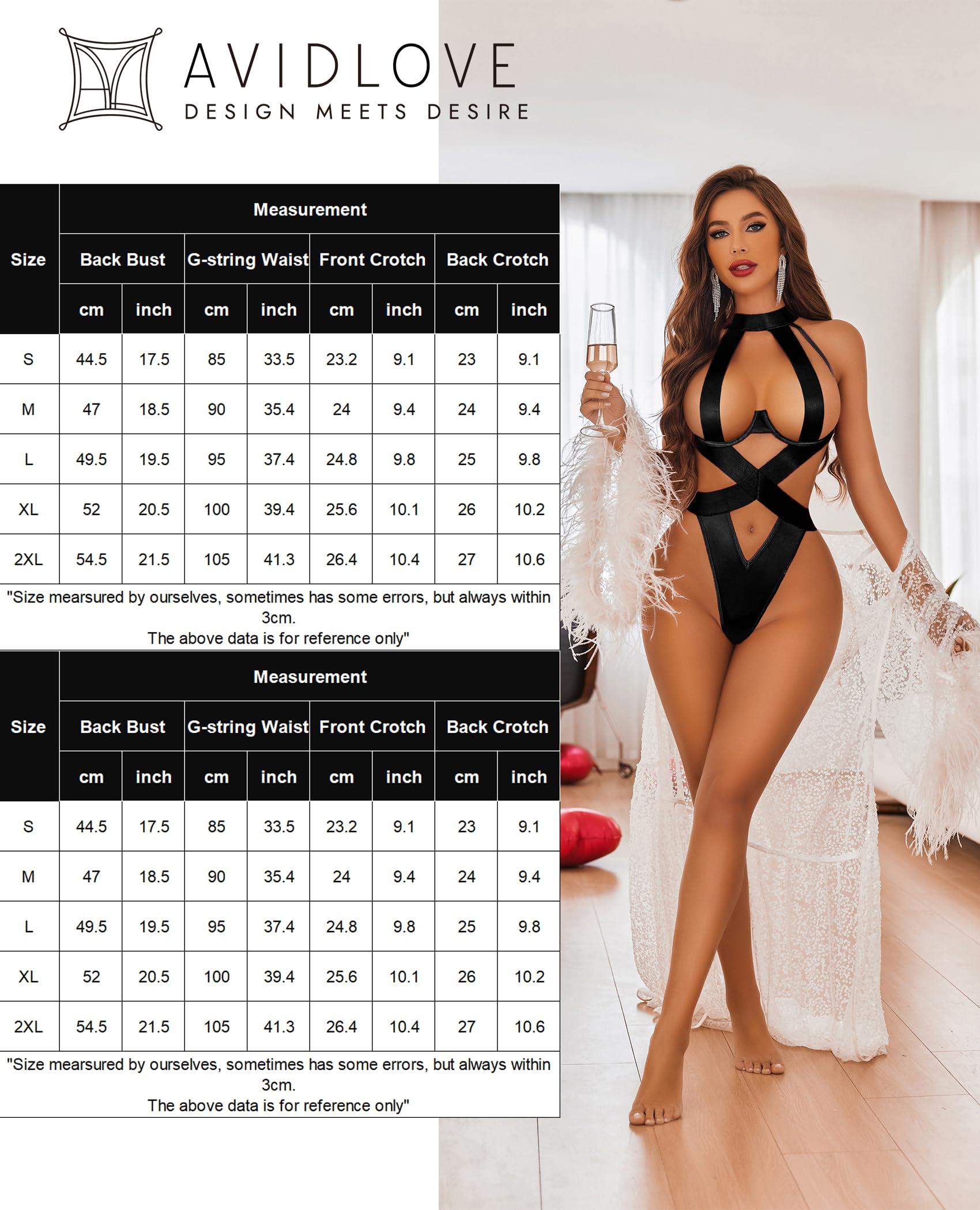 Avidlove Women Lingerie Sexy Bodysuit Strappy Teddy Lingeries One Piece Mini Babydoll with Underwire - Image 6