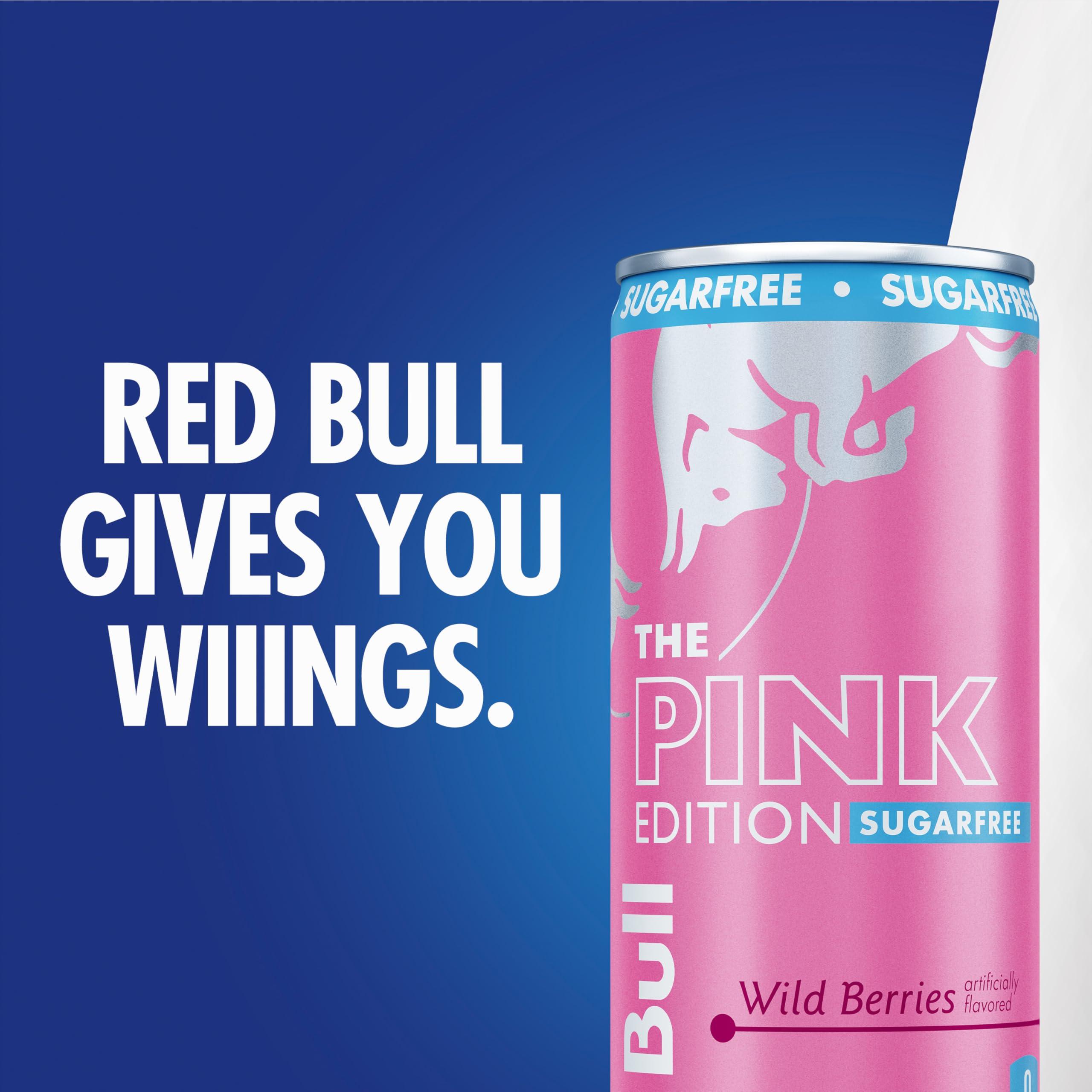 Red Bull Pink Edition Sugar Free Energy Drink, Wild Berries, 12 fl. z., Case of 24 cans, with 114mg Caffeine, Taurine & B Vitamins - Image 4