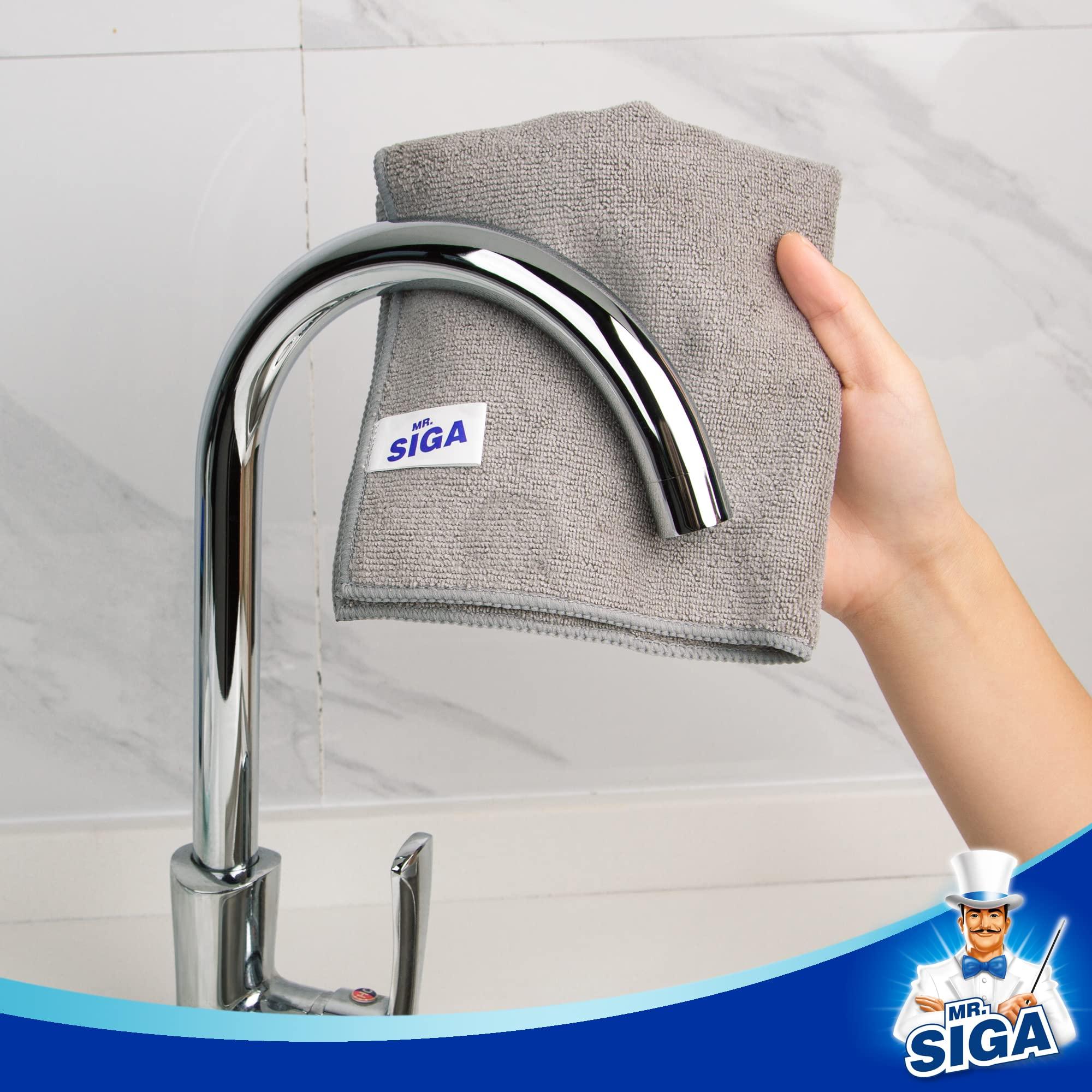 MR.SIGA Microfiber Cleaning Cloth, All-Purpose Microfiber Towels, Streak Free Cleaning Rags, Pack of 12, Grey, Size 32 x 32 cm(12.6 x 12.6 inch) - Image 4