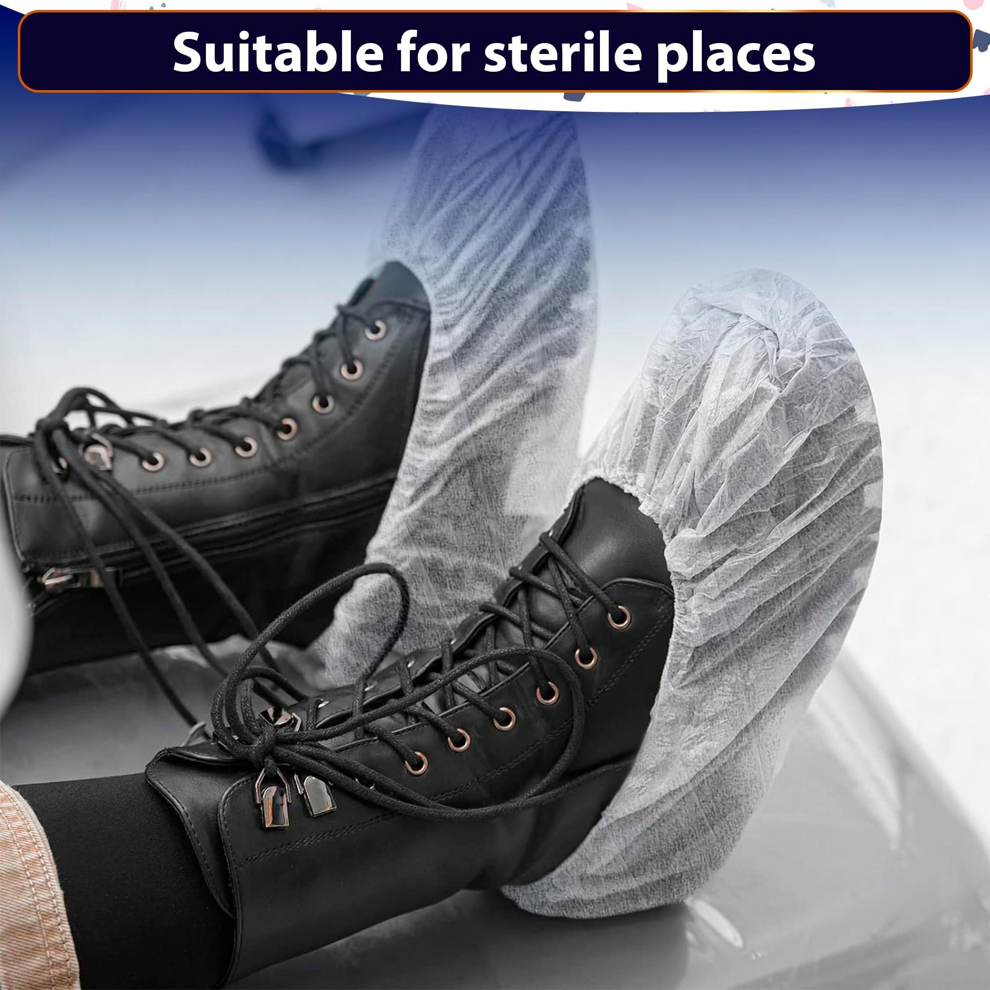 100 Pcs White Shoe Covers Disposable (Bulk Pack of 50 Pairs) – Non-Woven Booties for Shoes Covers, Stretchable Up to 15.7"– Soft & Durable, Fit for Home, Travel, Workplace & Real Estate Shows - Image 8