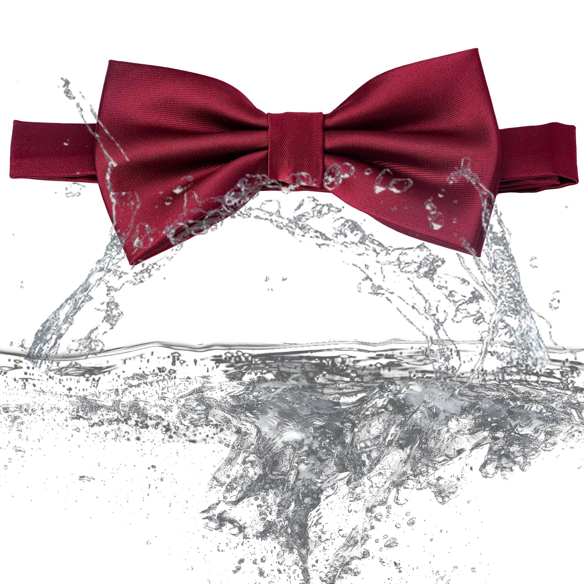 Aegero Mens Solid Color Double Fold Pre-tied Bow Tie and Pocket Square Cufflinks Set Formal Tuxedo Bowties for Wedding Party - Image 4