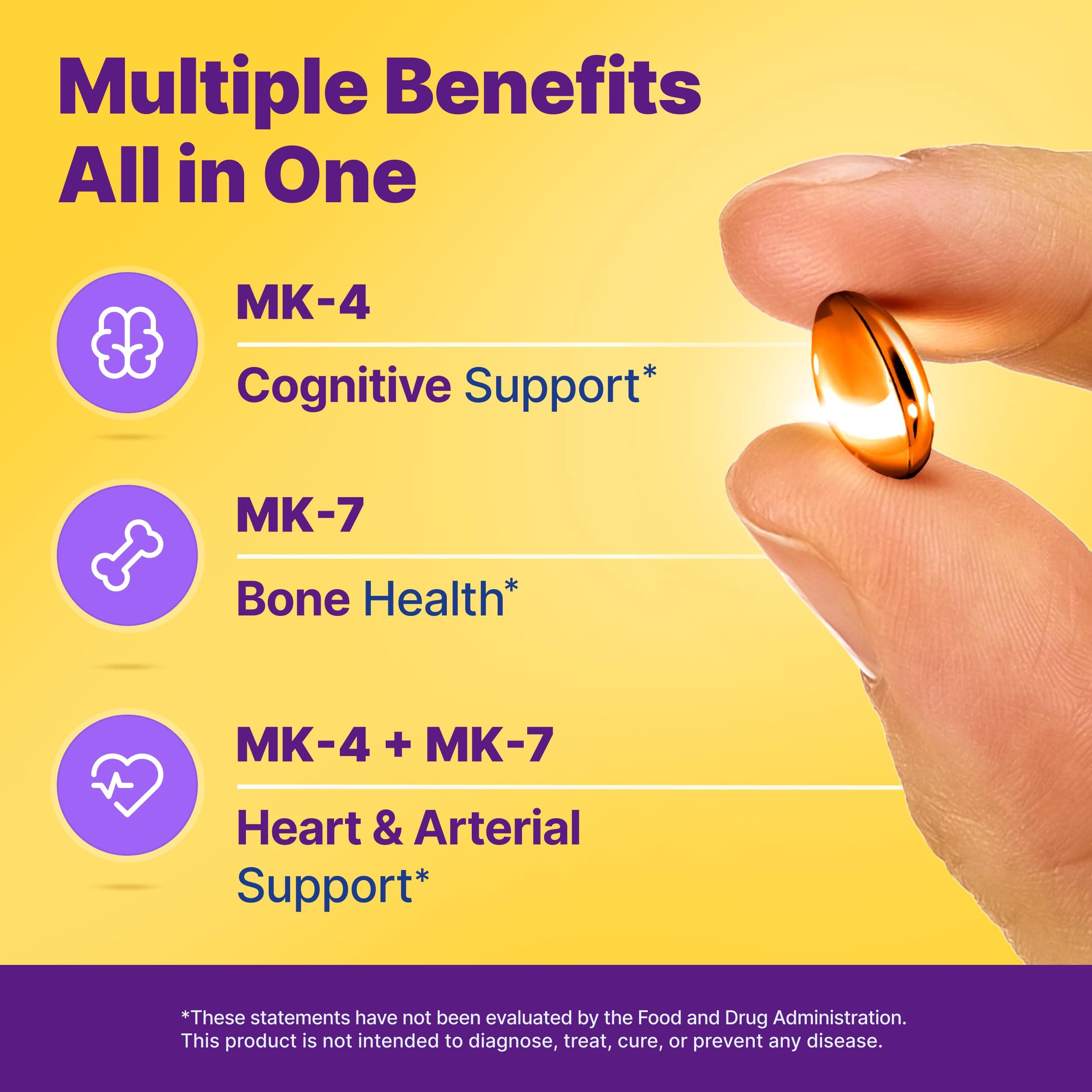 InnovixLabs Full Spectrum Vitamin K2-90 Softgels with 600 mcg of Trans Form MK7 and MK4 - Supports General Health and Bone Strength - Soy and Gluten Free K2 Vitamin Supplement - Image 2