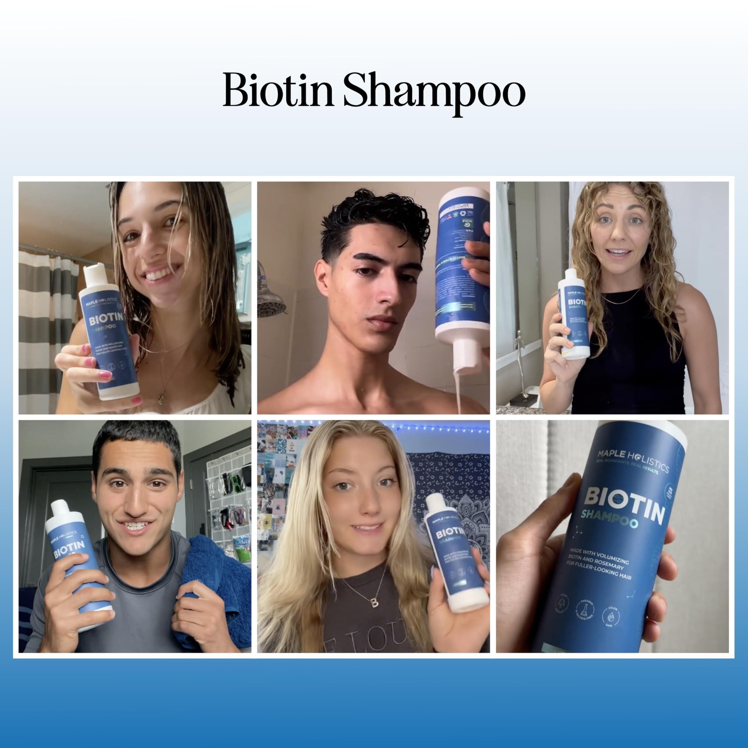 Rosemary and Biotin Shampoo for Thinning Hair - Vegan Volumizing Shampoo for Fine Hair with B Vitamins Argan Oil & Tea Tree Essential Oil - Paraben Silicone and Sulfate Free Vegan Formula (8 Fl Oz) - Image 2