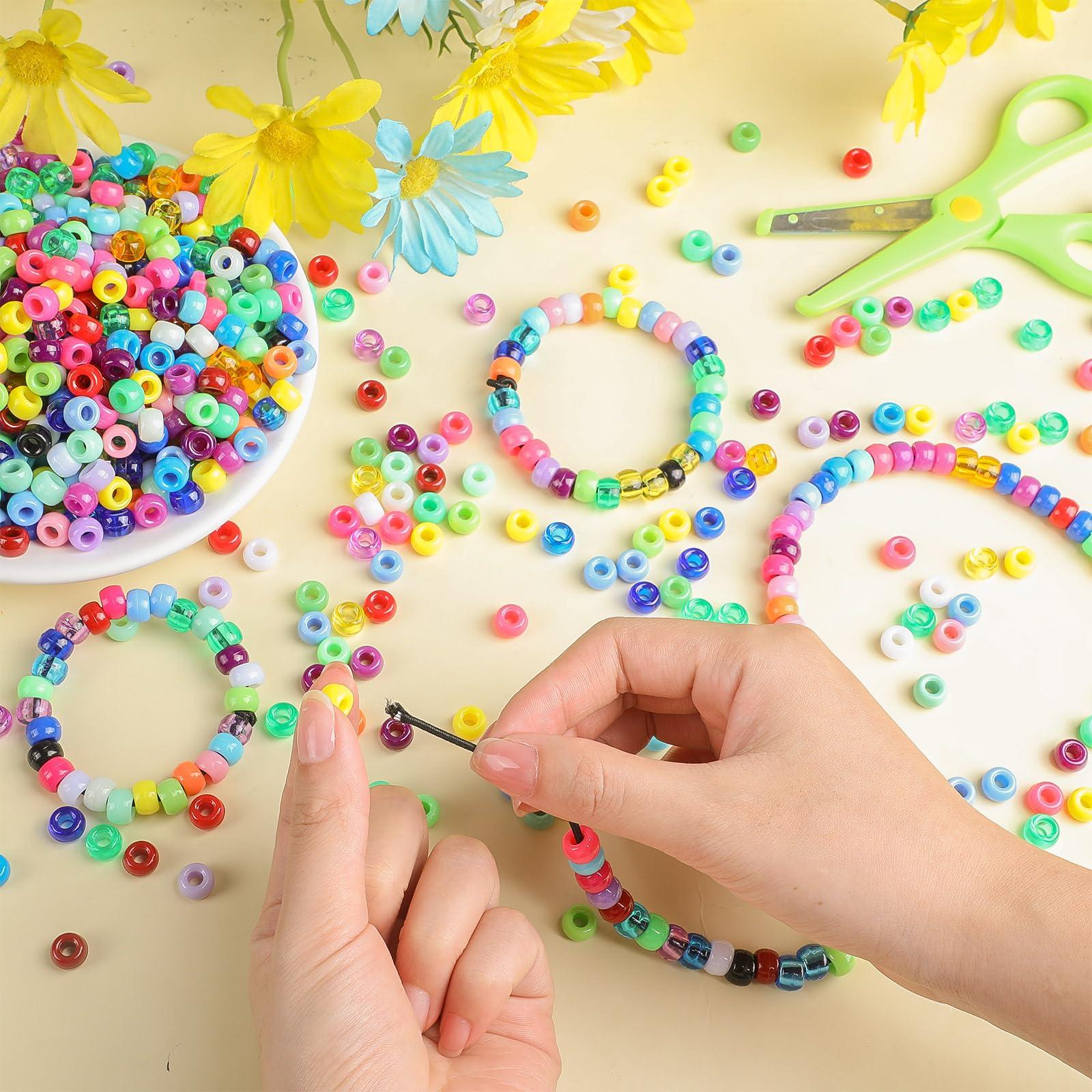 Huquary 21000 Pcs Pony Beads Bulk 6 x 9 mm Plastic Kandi Beads for Bracelet for Multicolor Craft Making Rainbow Necklace Jewelry Key Chain DIY Braids(40 Colors) - Image 2