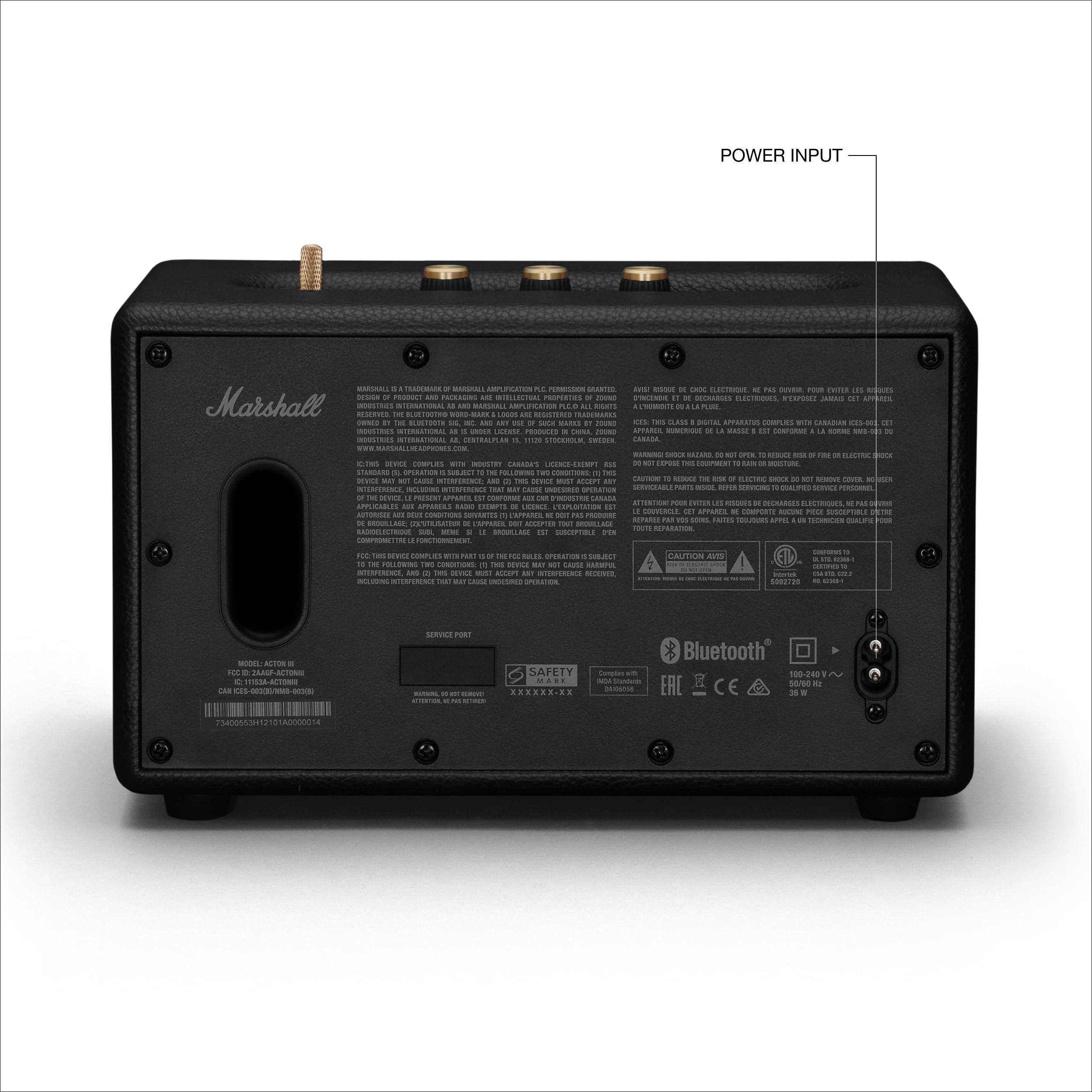 Marshall Acton III Bluetooth Home Speaker, Black - Image 8