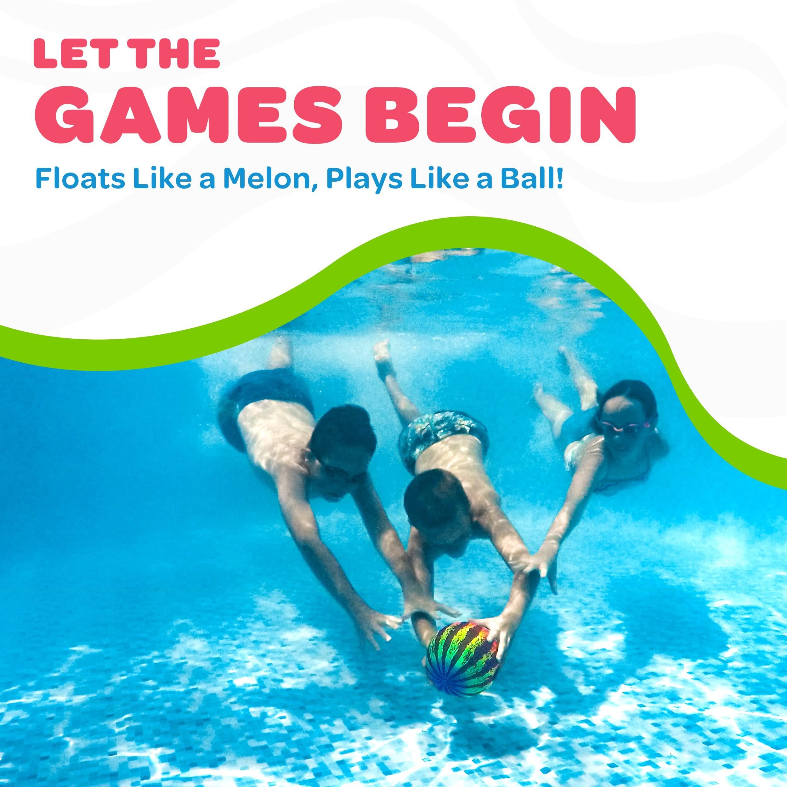 Watermelon Ball JR - Pool Toy for Underwater Games - Durable Ball for Pool Football, Basketball & Rugby - Perfect for Water Parties - Fun for Adults & Kids Alike - Fillable Pool Ball - Ages 6+ - Image 6